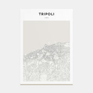 Tripoli, Libya Map Portrait Poster