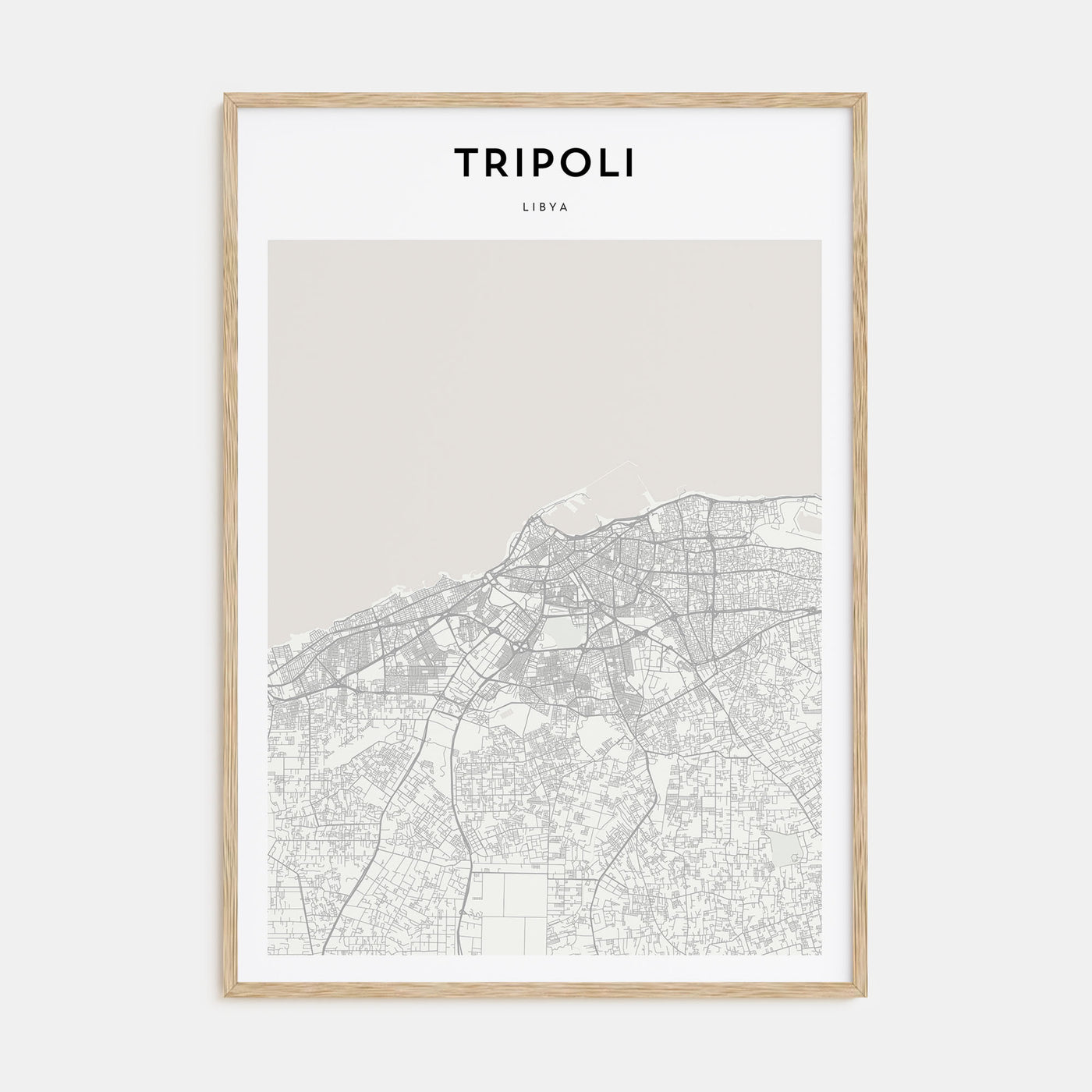 Tripoli, Libya Map Portrait Poster