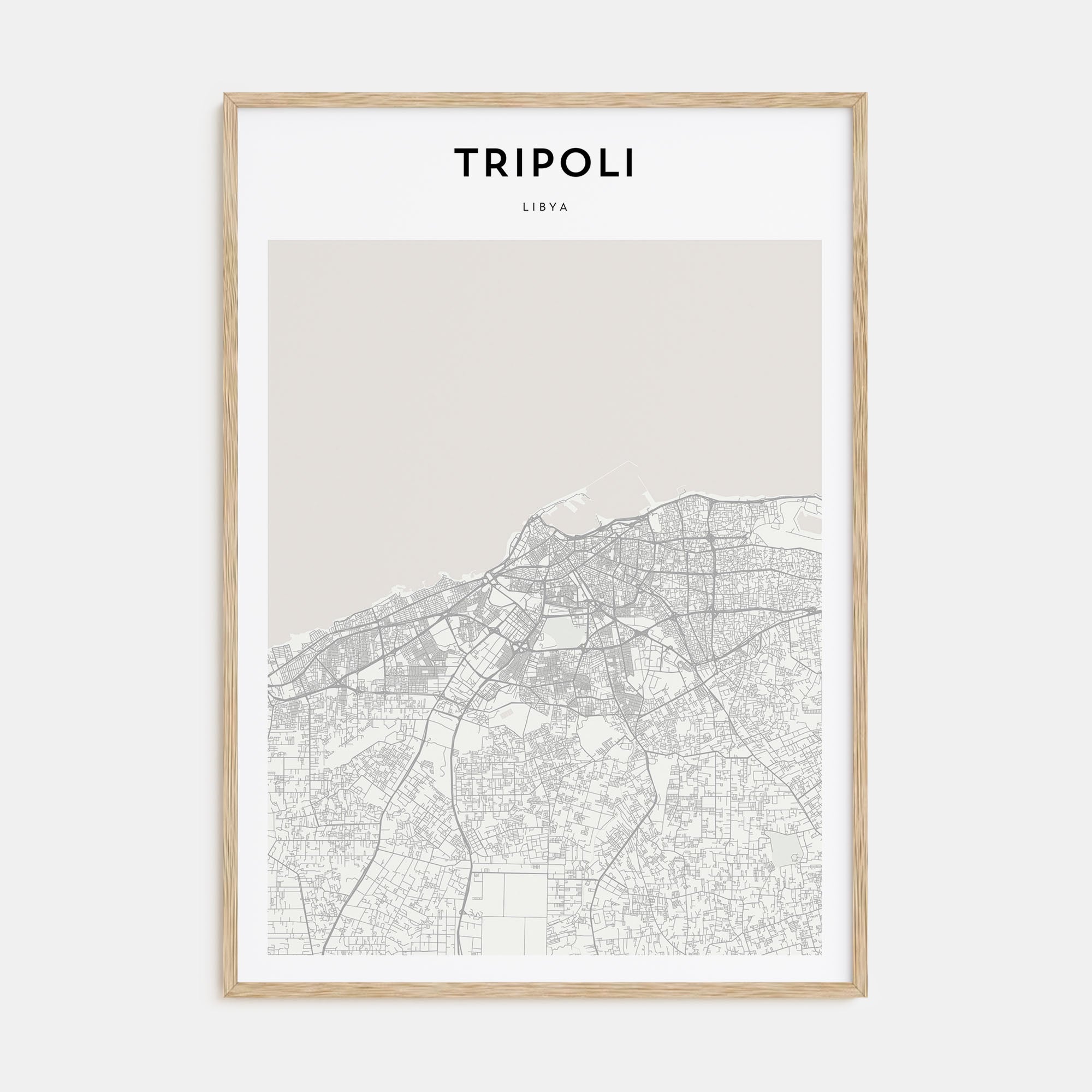 Tripoli, Libya Map Portrait Poster