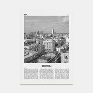 Tripoli, Libya Travel B&W Poster