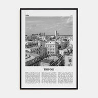 Tripoli, Libya Travel B&W Poster