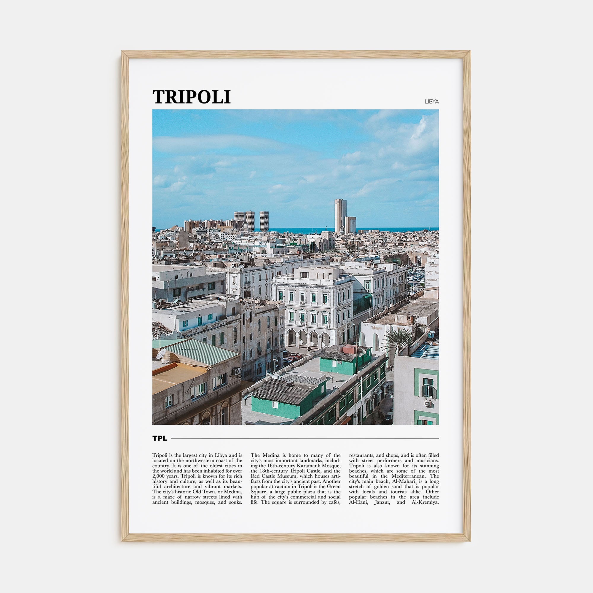 Tripoli, Libya Travel Color Poster