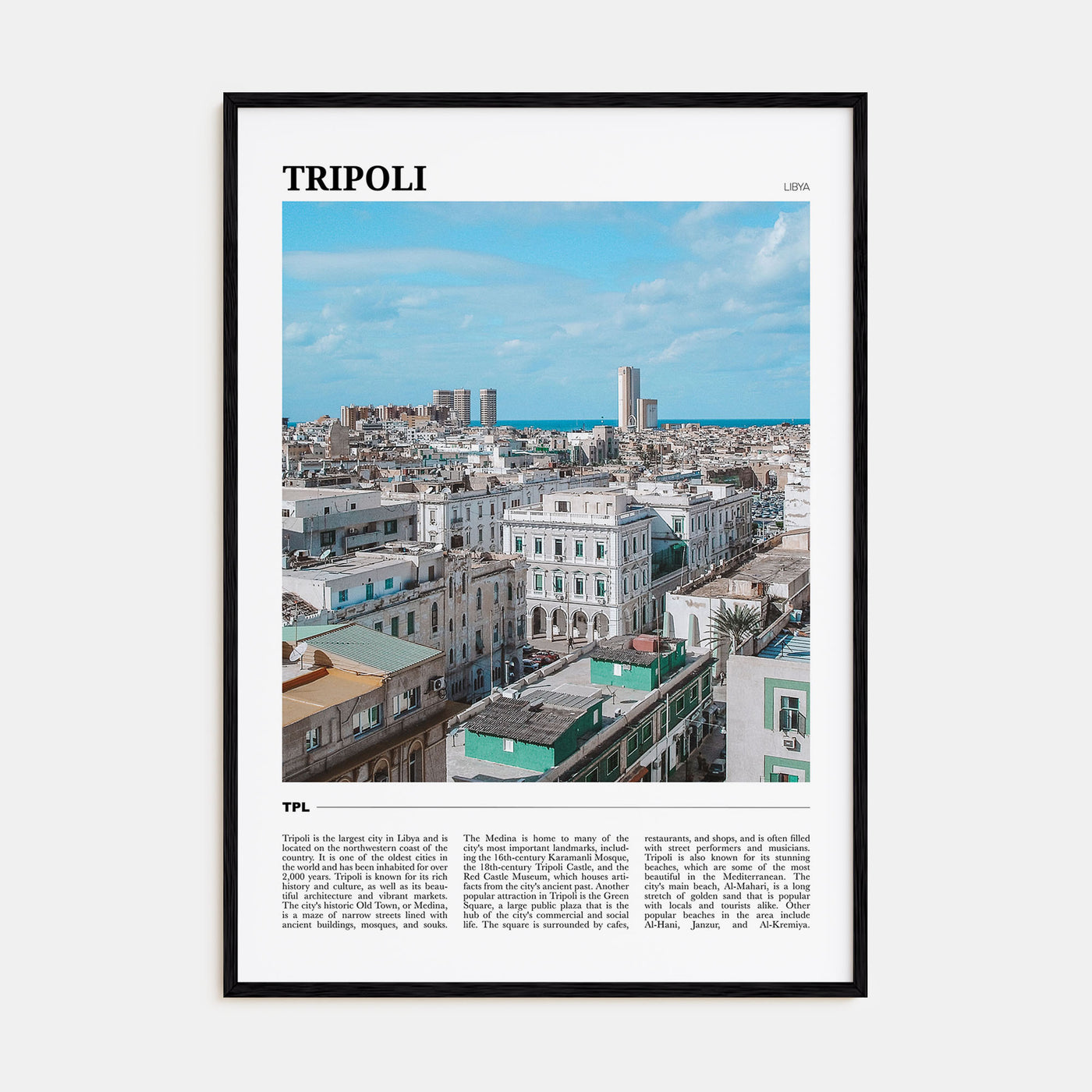 Tripoli, Libya Travel Color Poster