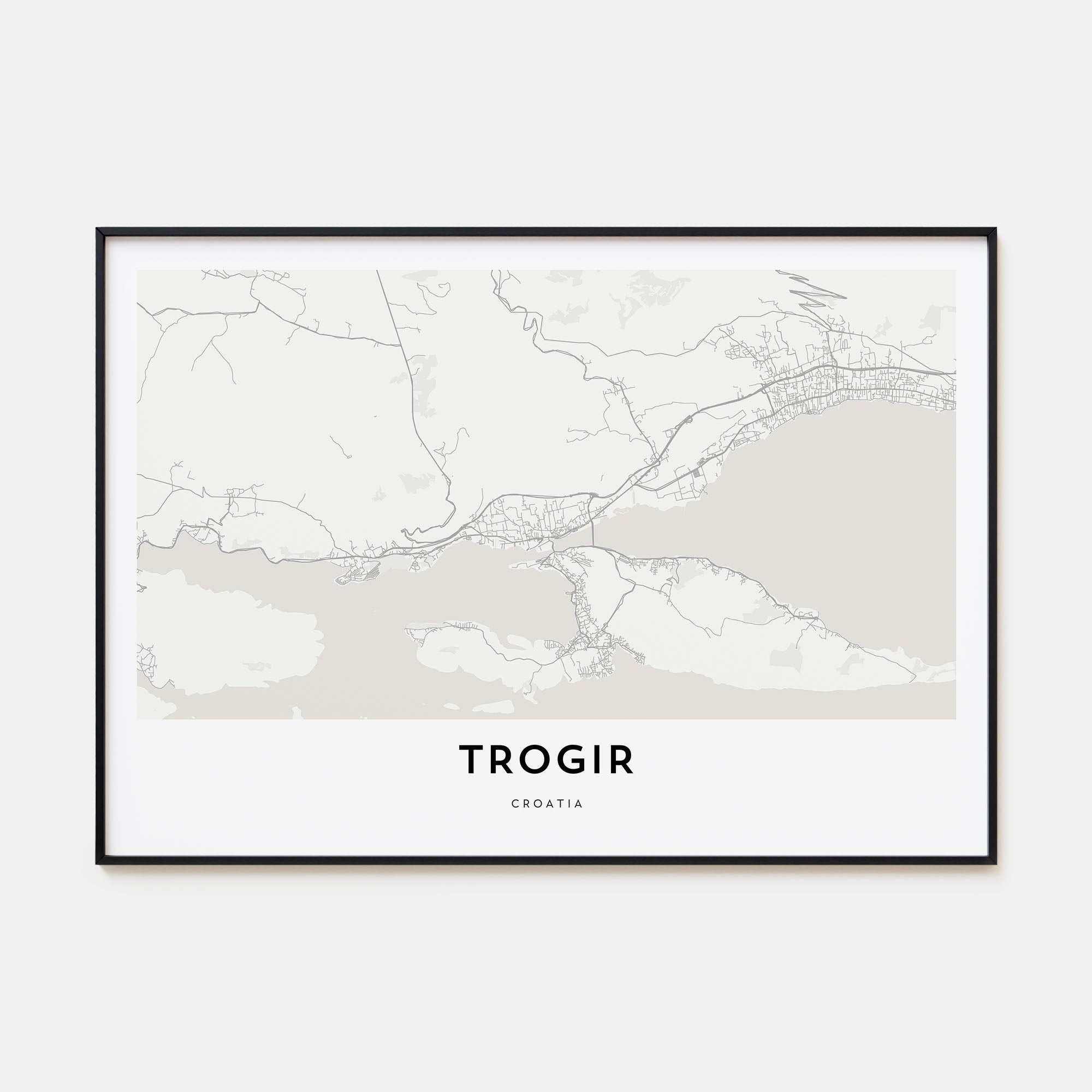 Trogir Map Landscape Poster