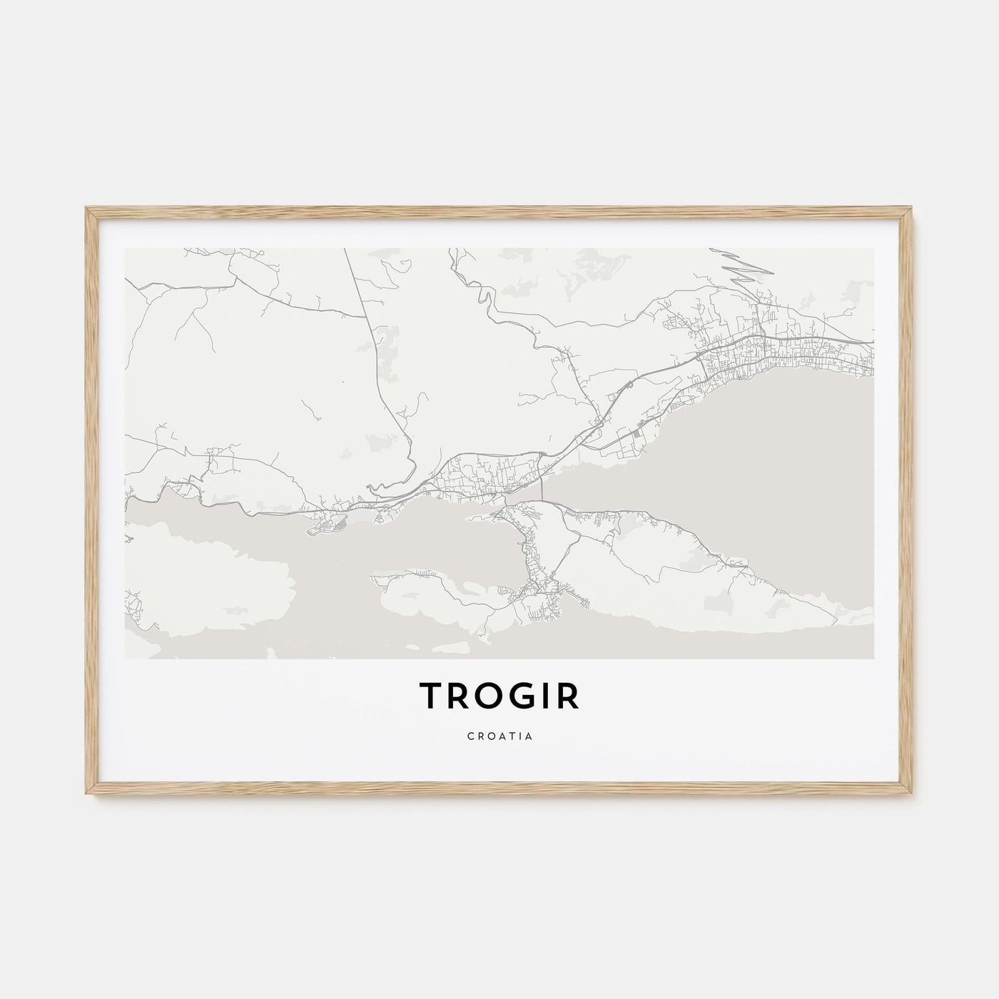 Trogir Map Landscape Poster