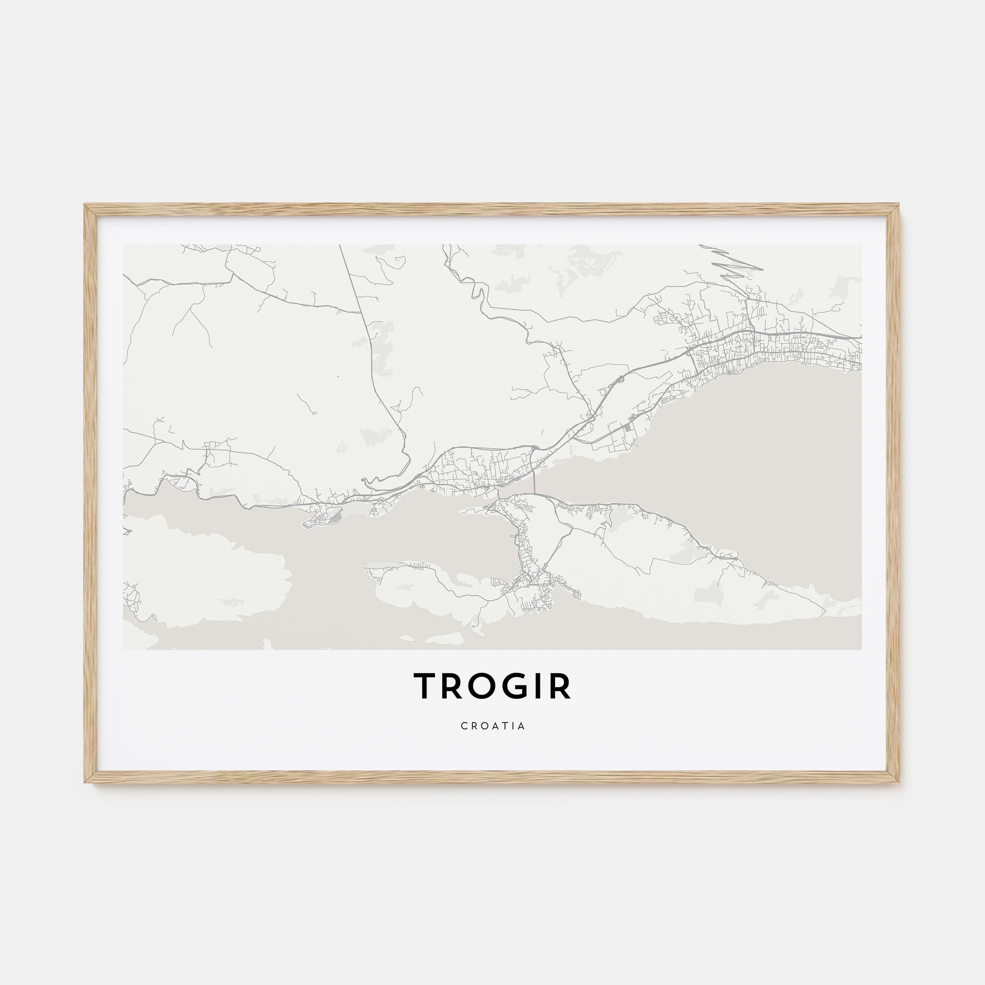 Trogir Map Landscape Poster