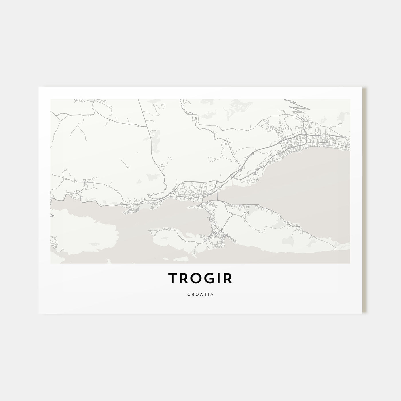 Trogir Map Landscape Poster