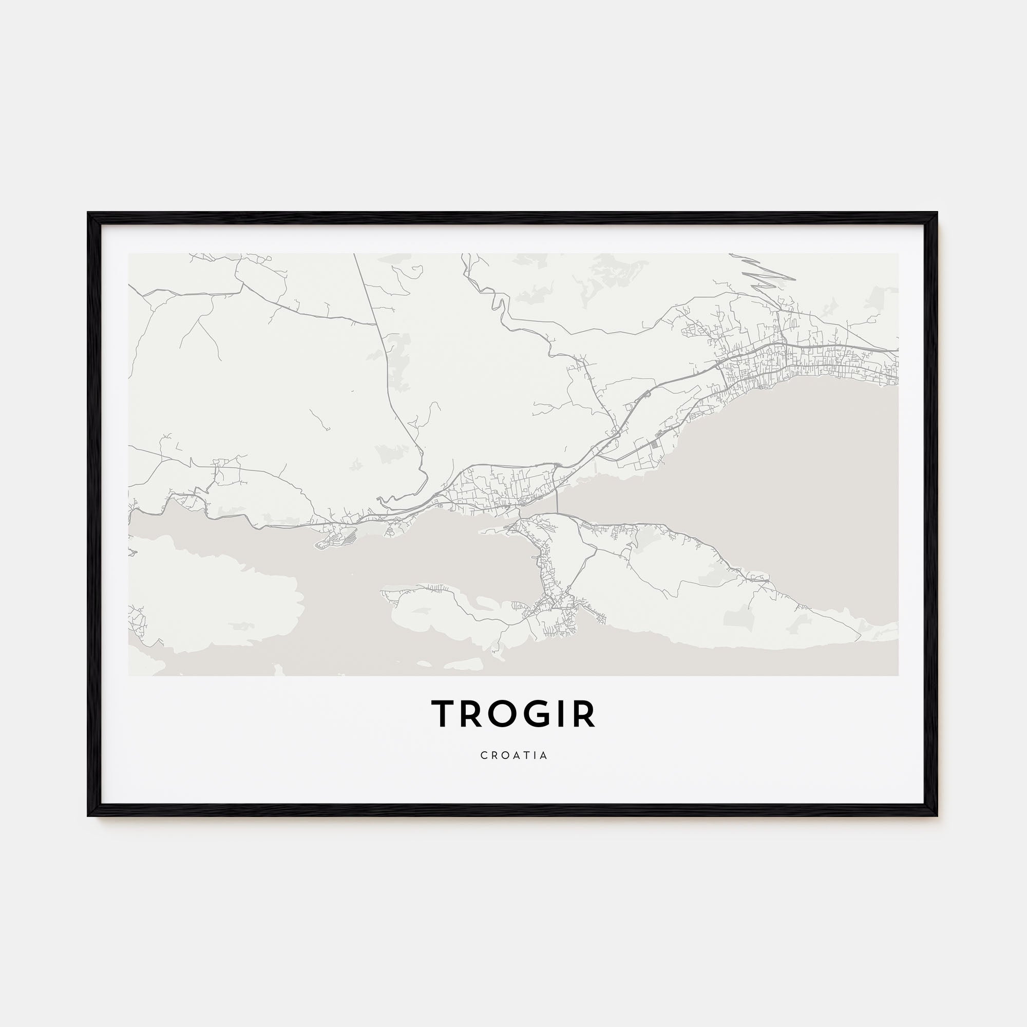 Trogir Map Landscape Poster