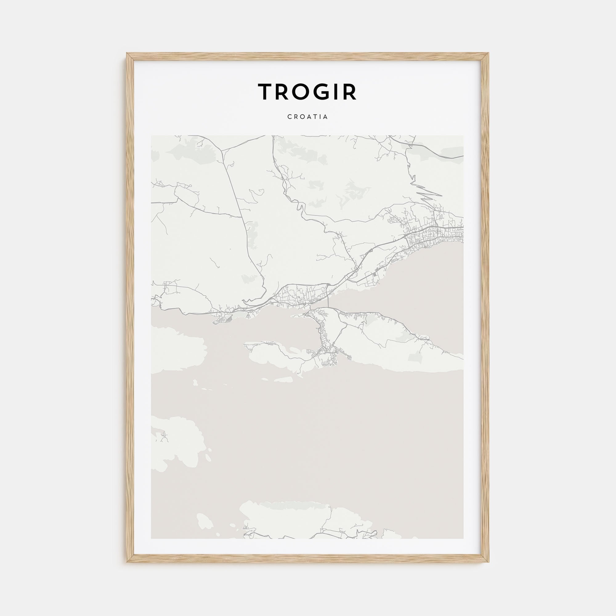 Trogir Map Portrait Poster
