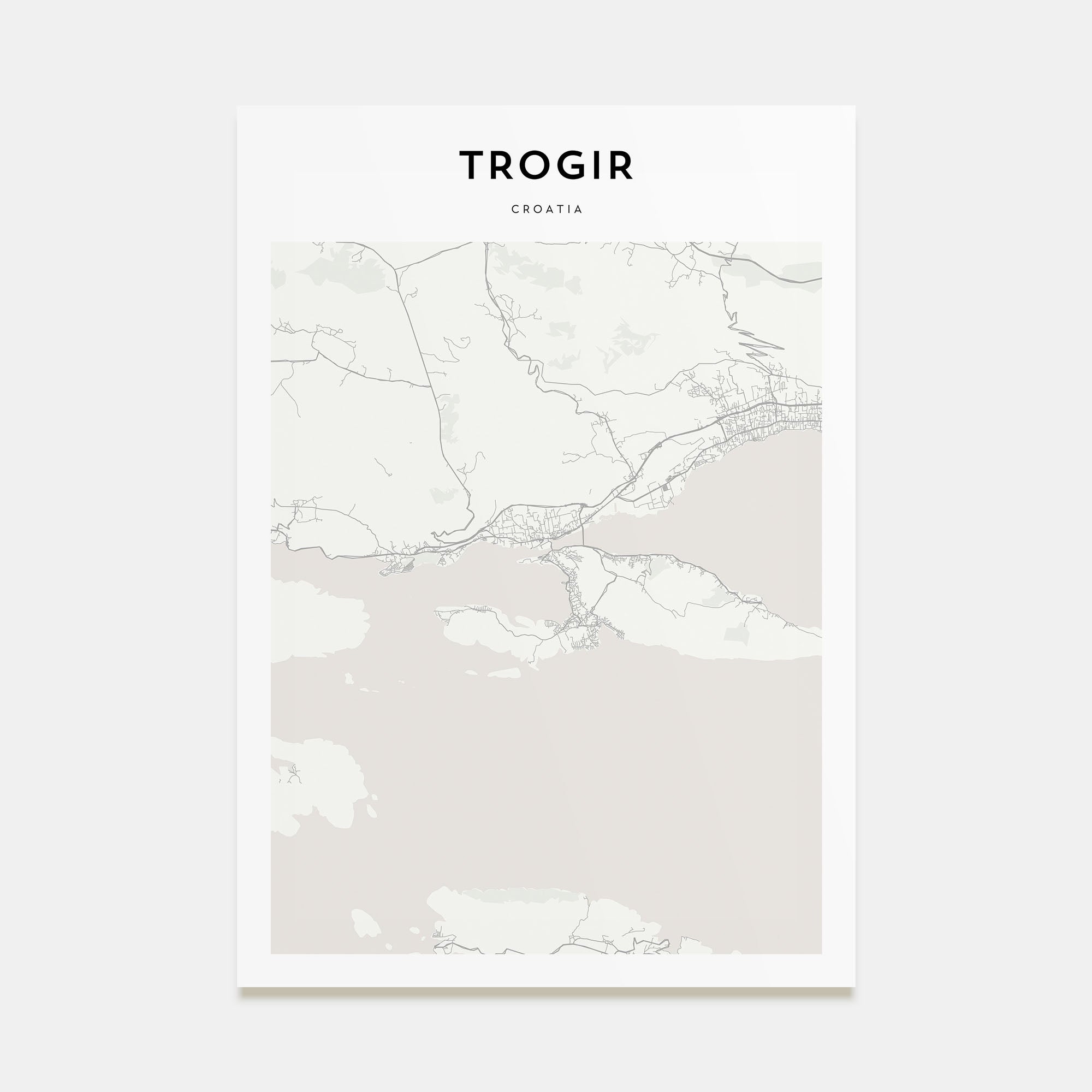 Trogir Map Portrait Poster