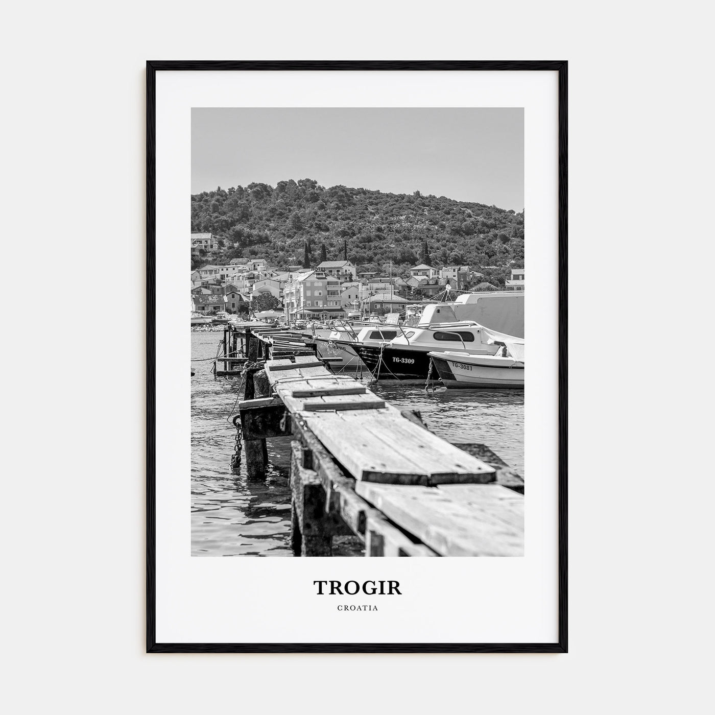 Trogir Portrait B&W Poster