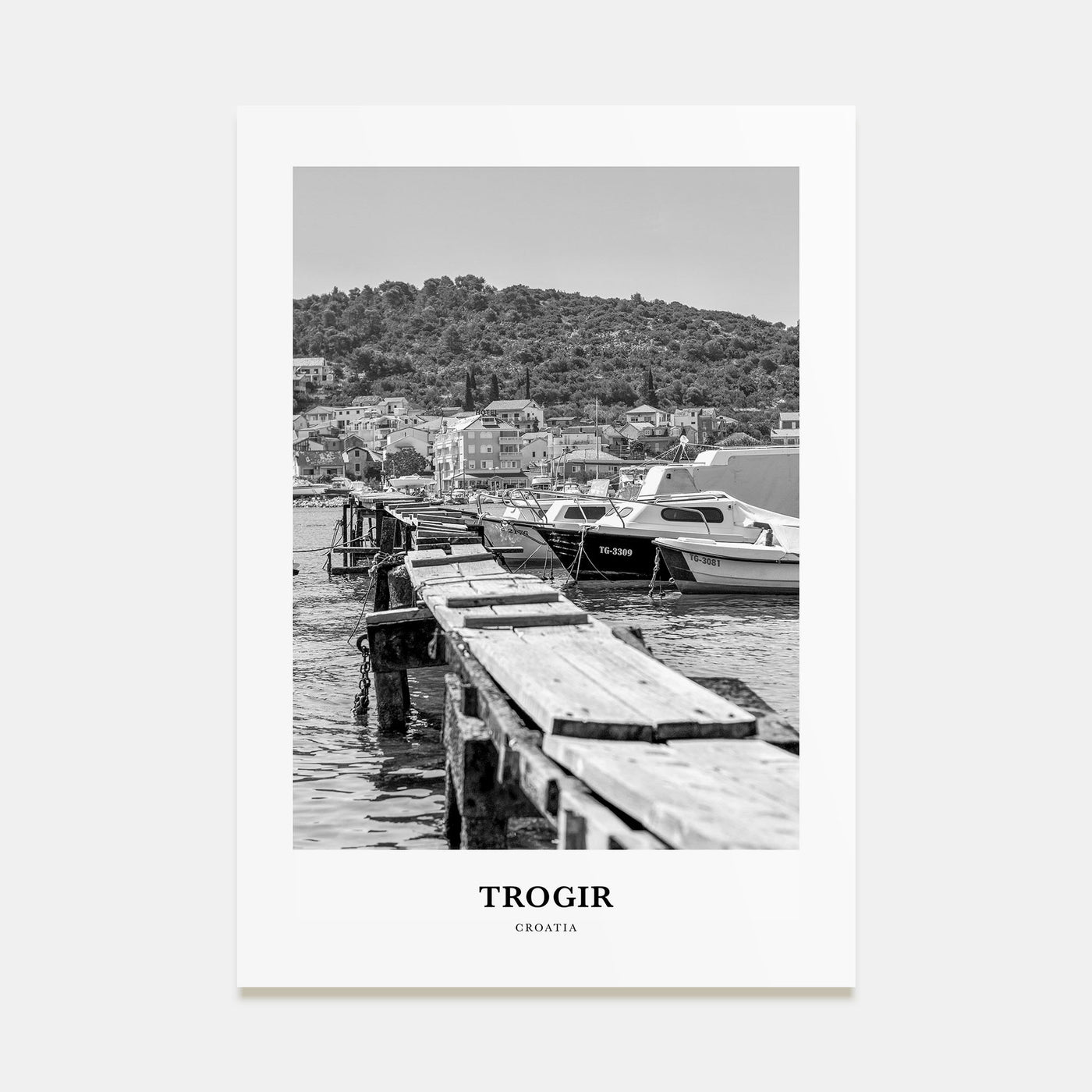 Trogir Portrait B&W Poster