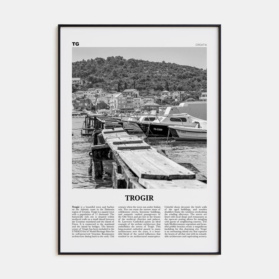 Trogir Travel B&W Poster