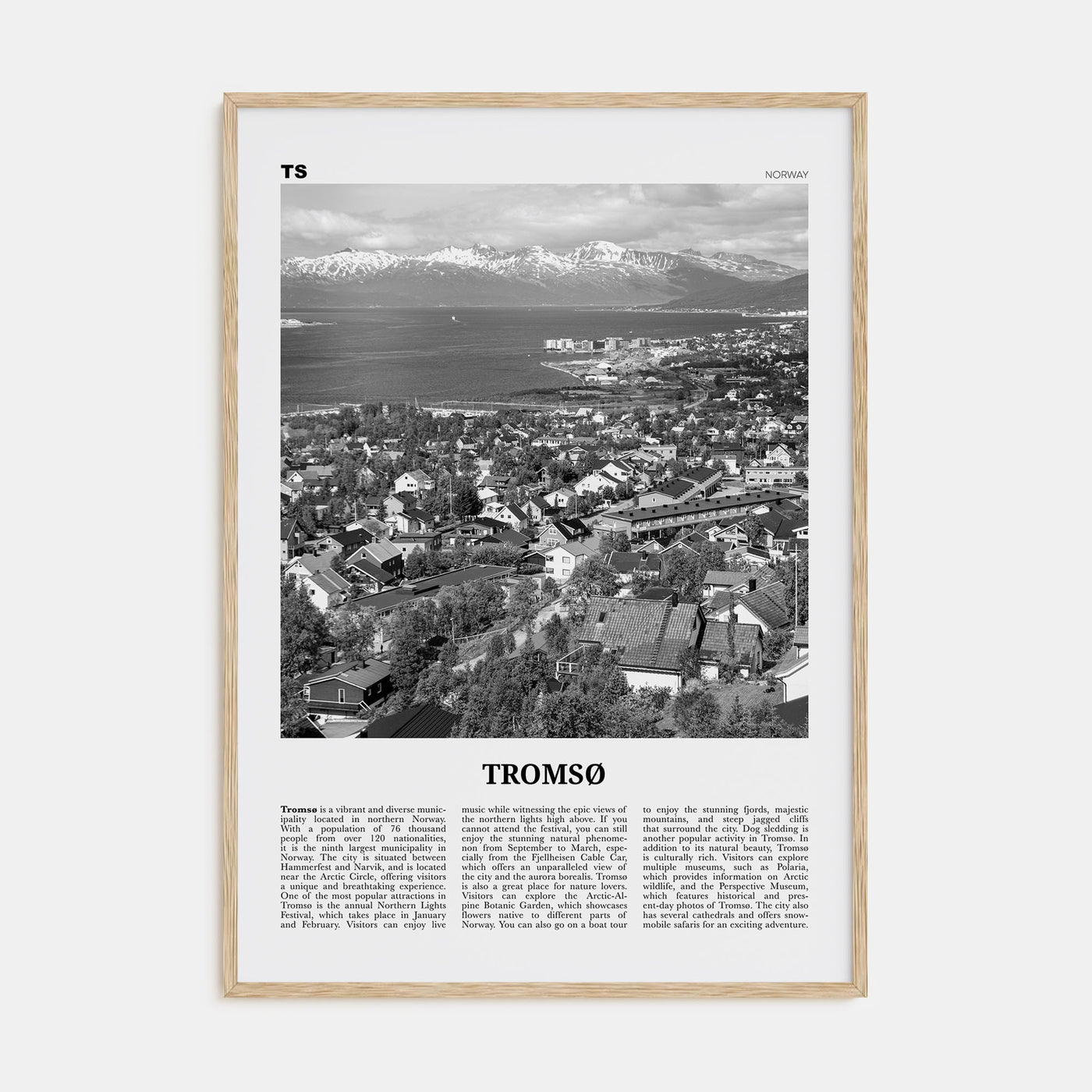 Tromsø Travel B&W Poster