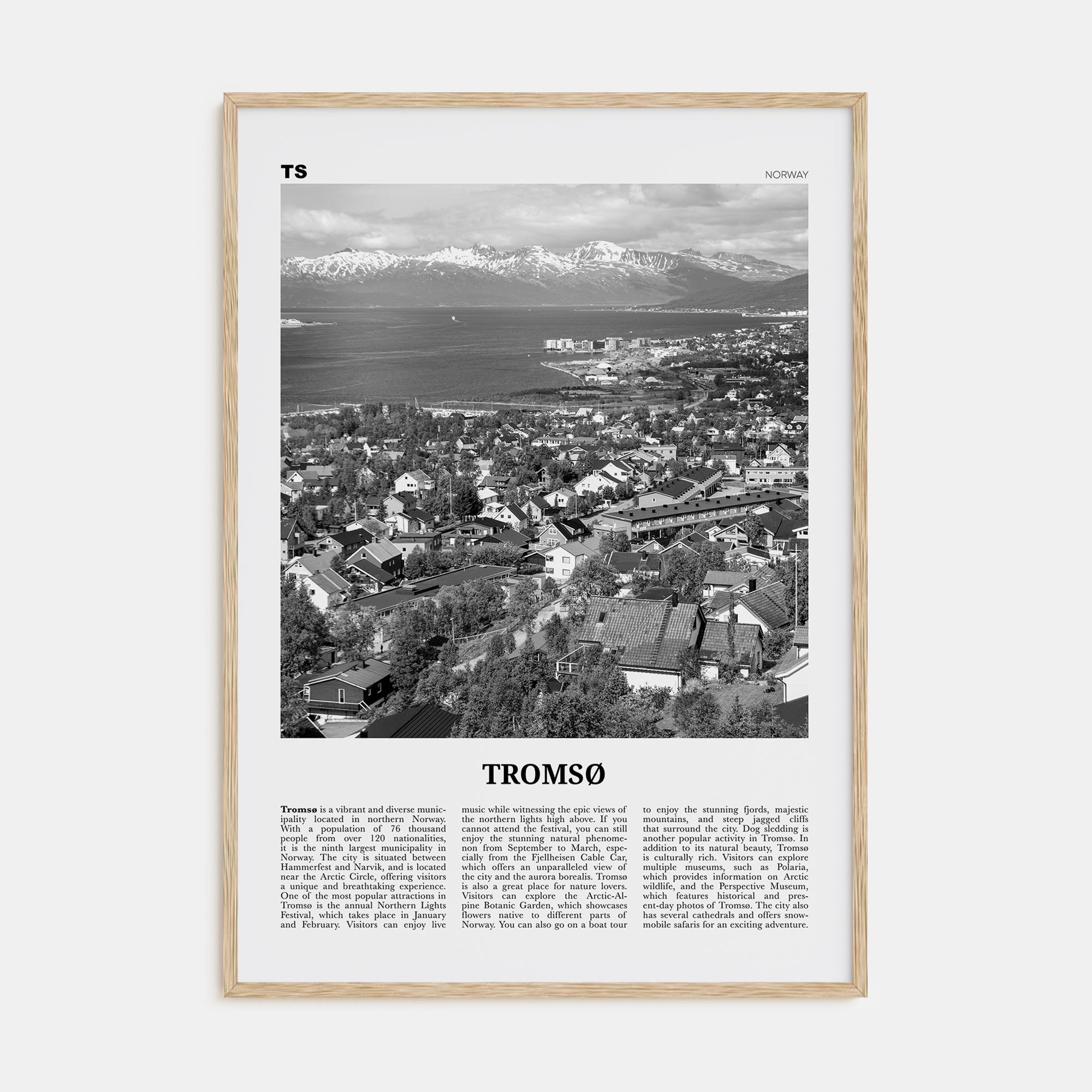 Tromsø Travel B&W Poster