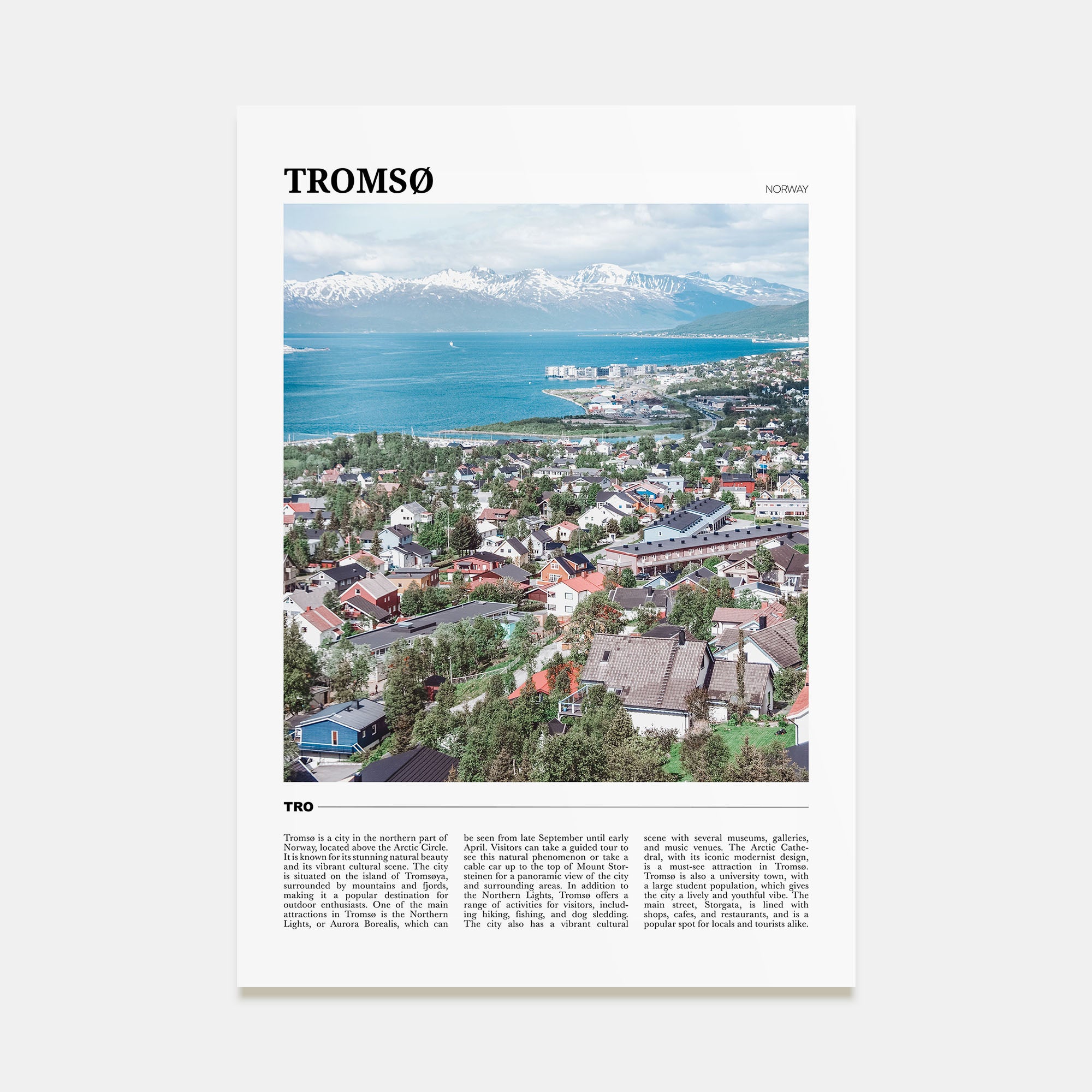 Tromsø Travel Color Poster