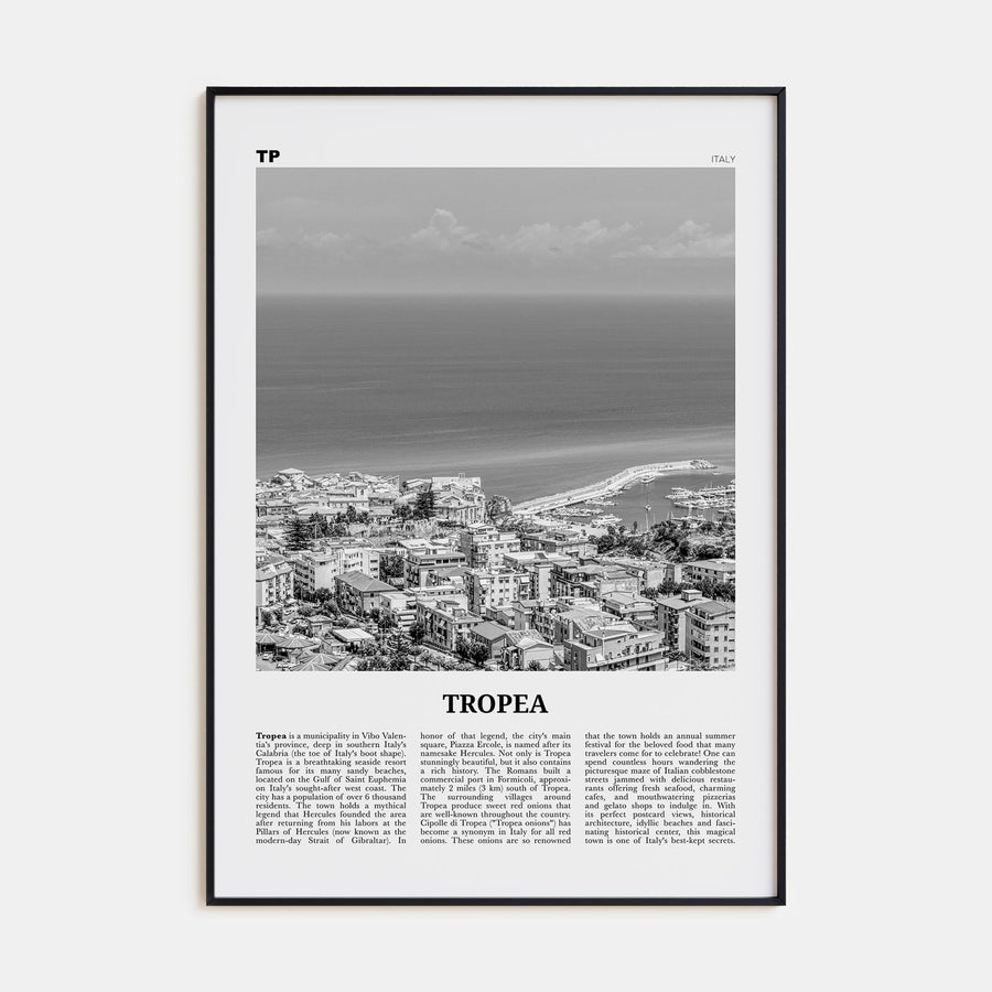Tropea Travel B&W Poster
