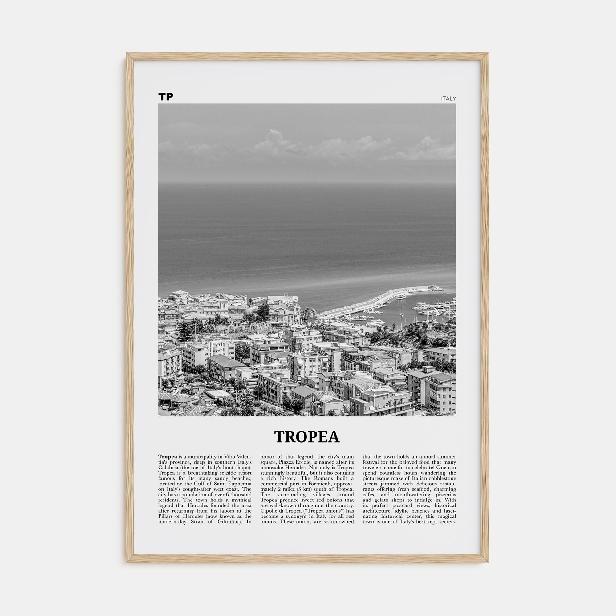 Tropea Travel B&W Poster