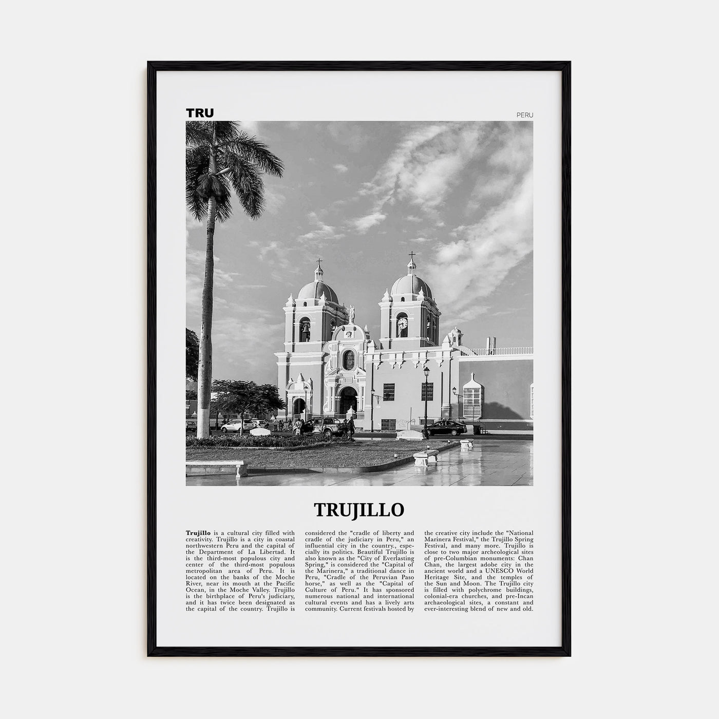 Trujillo Travel B&W Poster