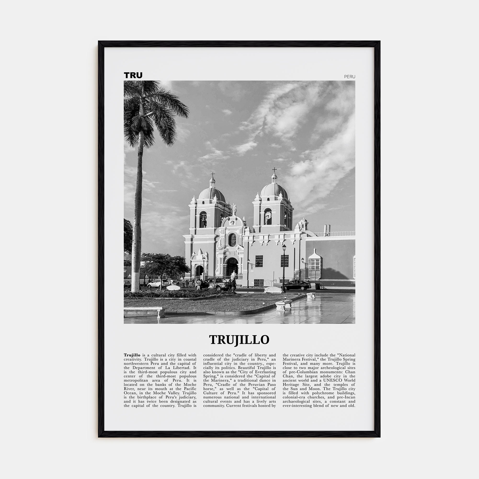 Trujillo Travel B&W Poster