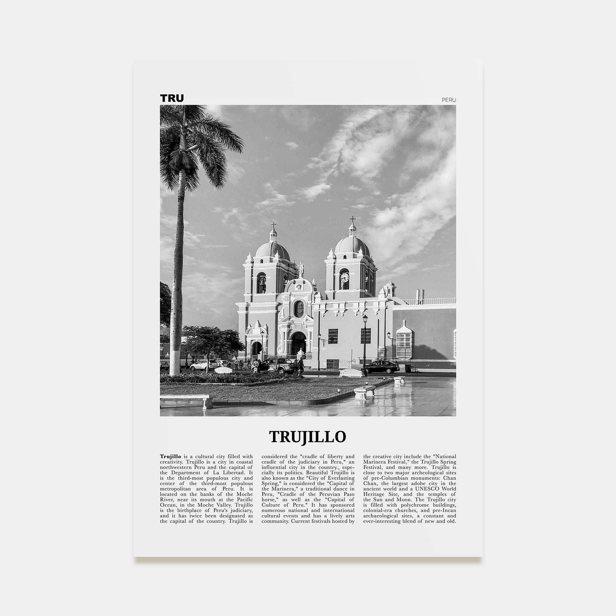 Trujillo Travel B&W Poster