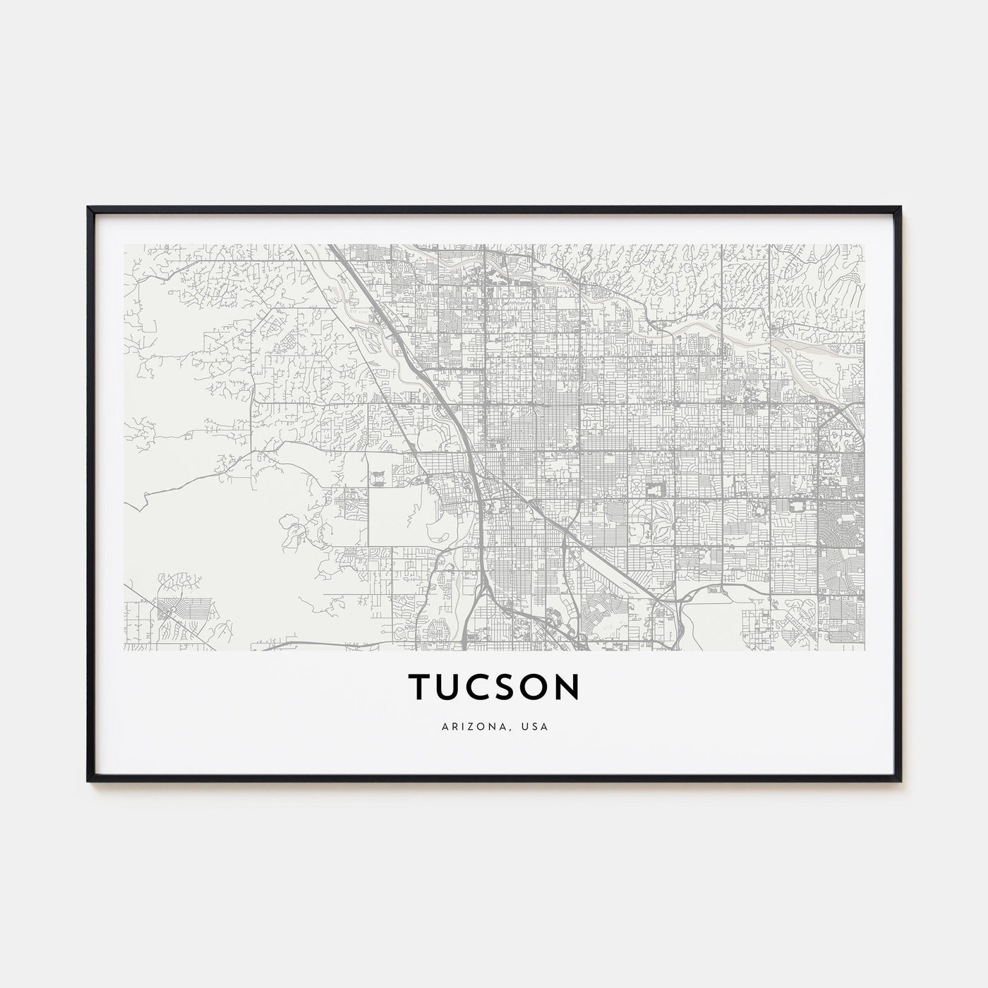 Tucson Map Landscape Poster