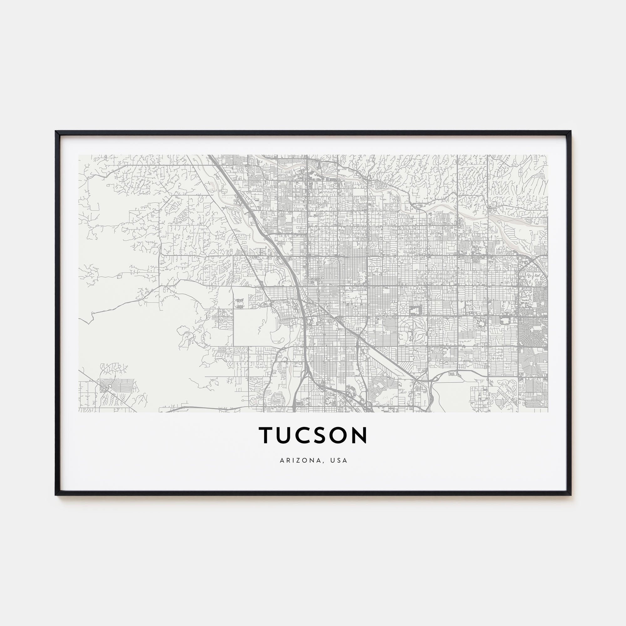 Tucson Map Landscape Poster
