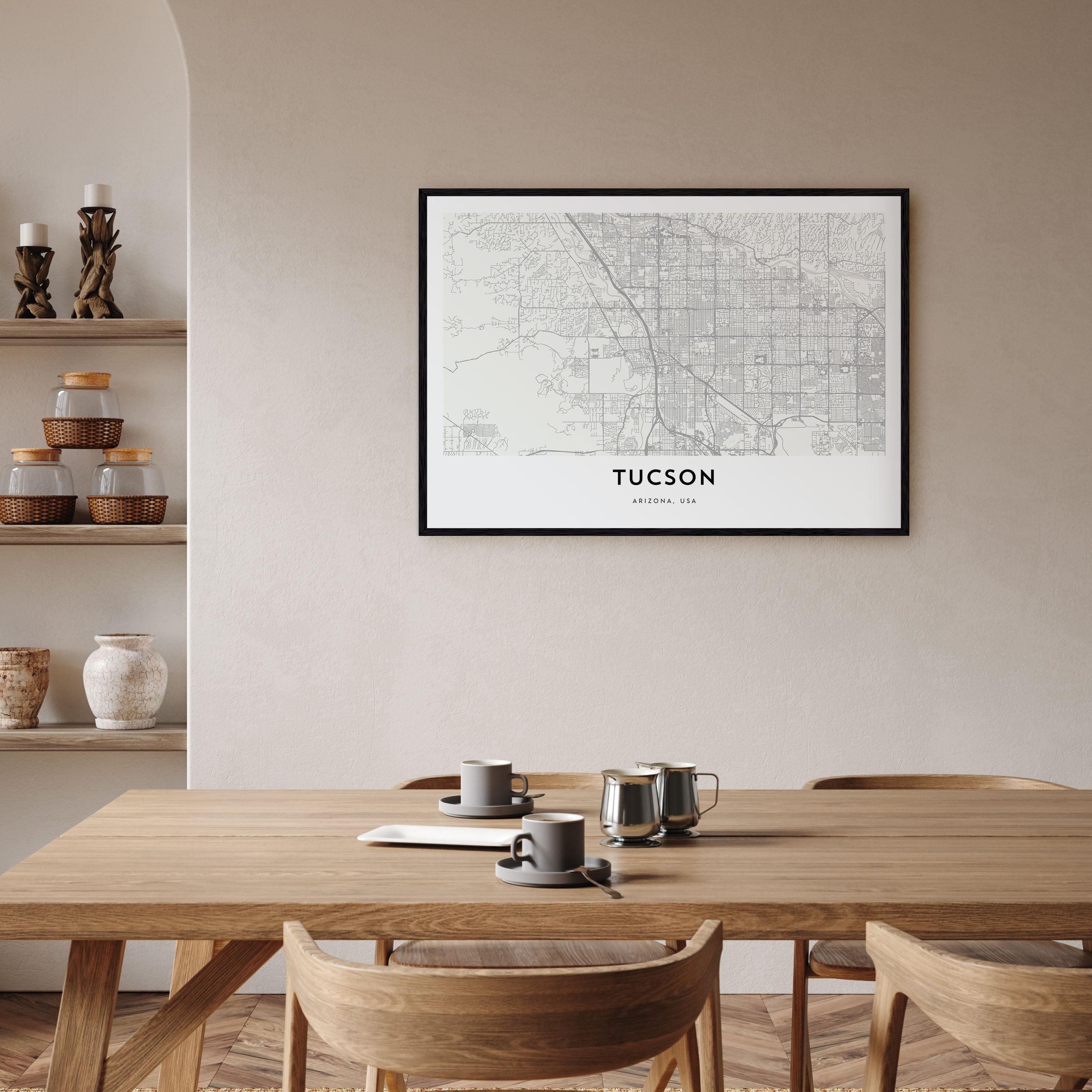 Tucson Map Landscape Poster