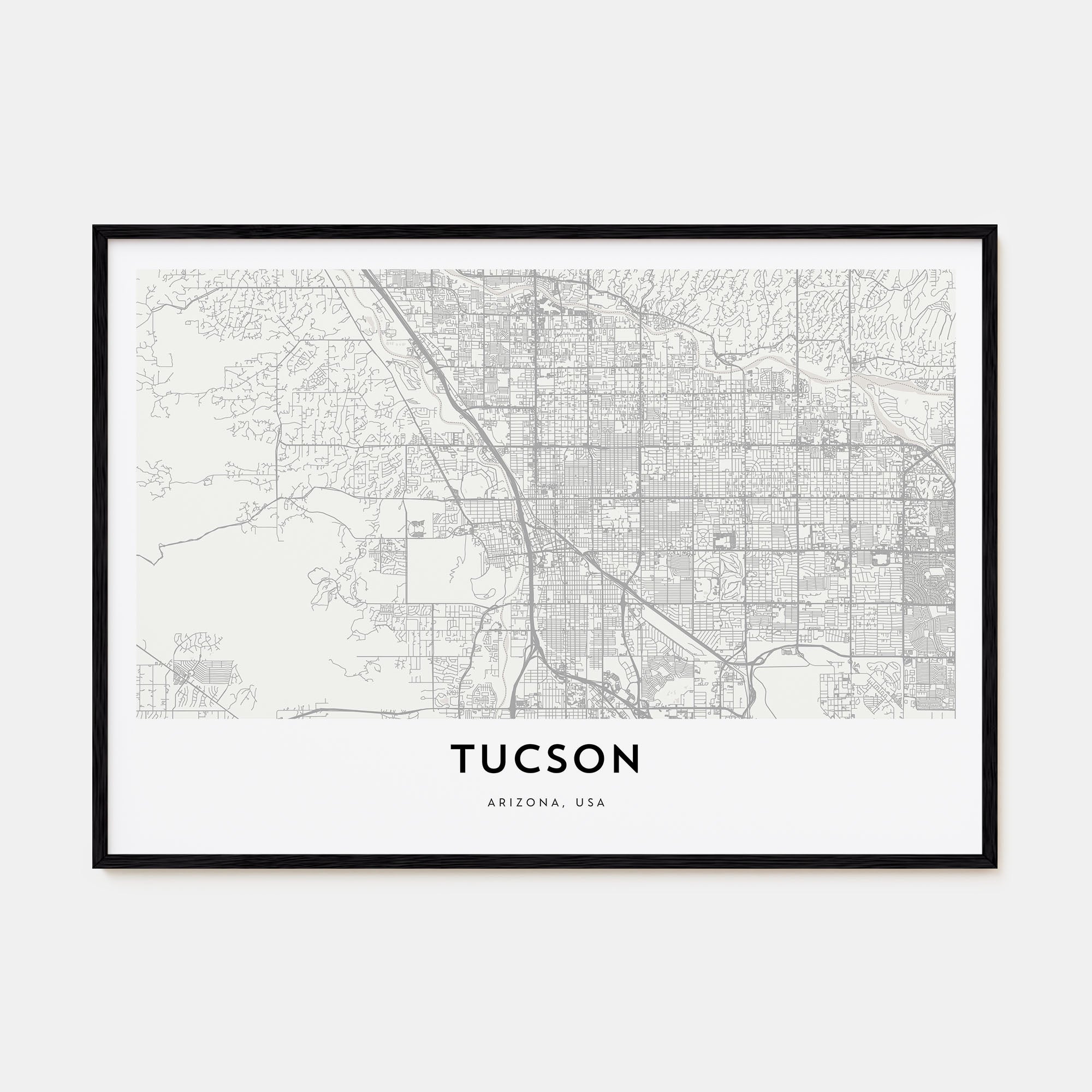 Tucson Map Landscape Poster
