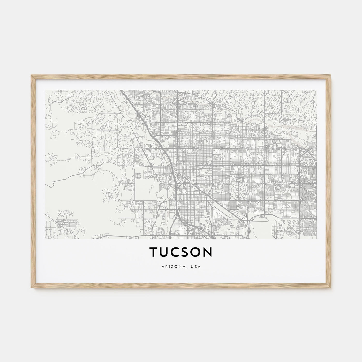 Tucson Map Landscape Poster