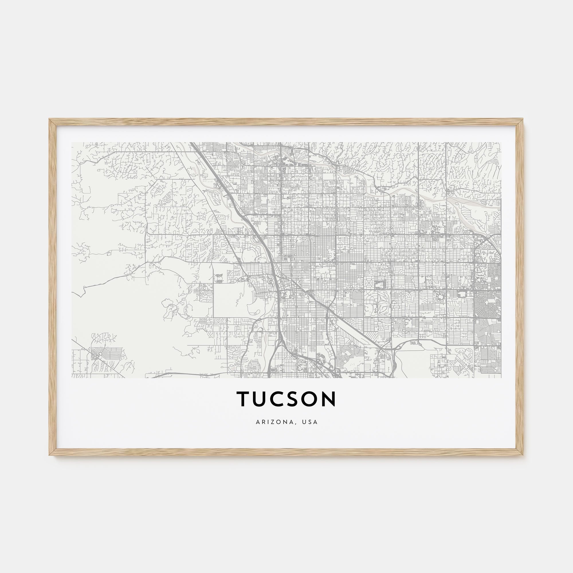 Tucson Map Landscape Poster