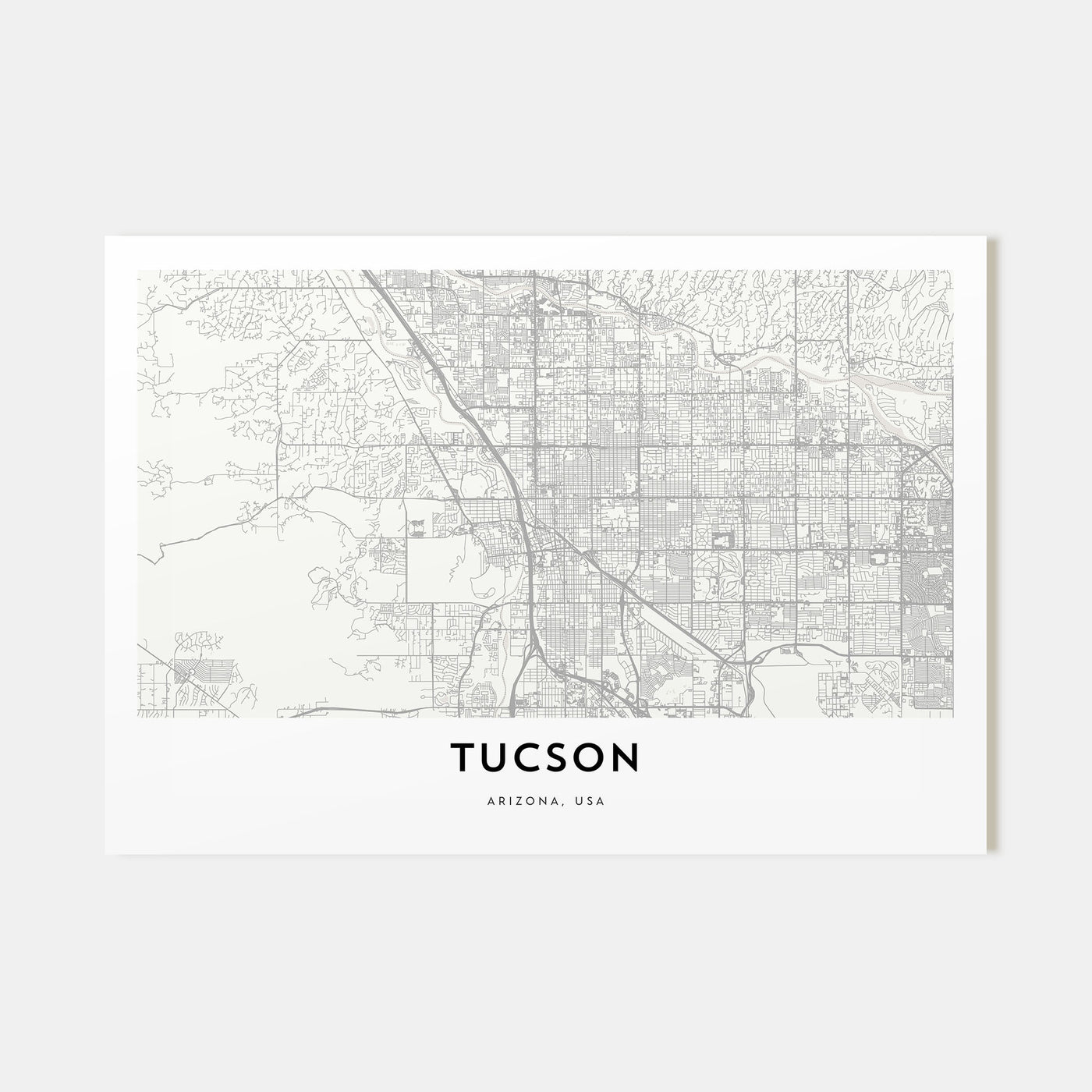 Tucson Map Landscape Poster
