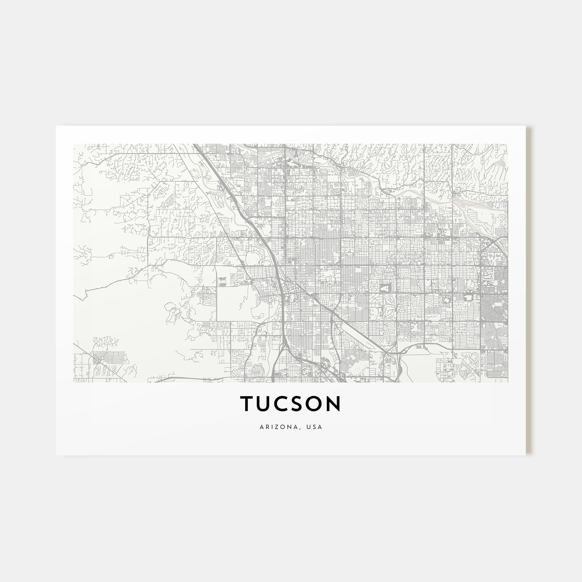 Tucson Map Landscape Poster
