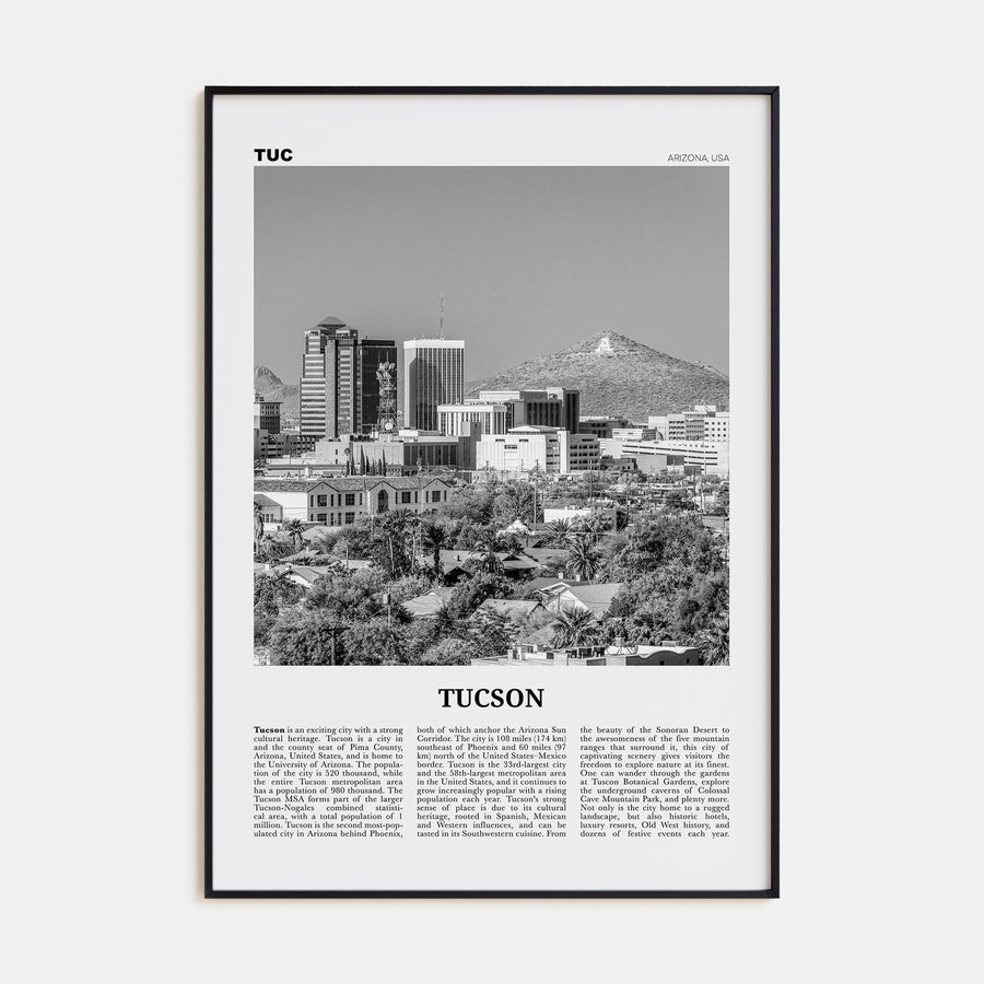 Tucson Travel B&W No 1 Poster