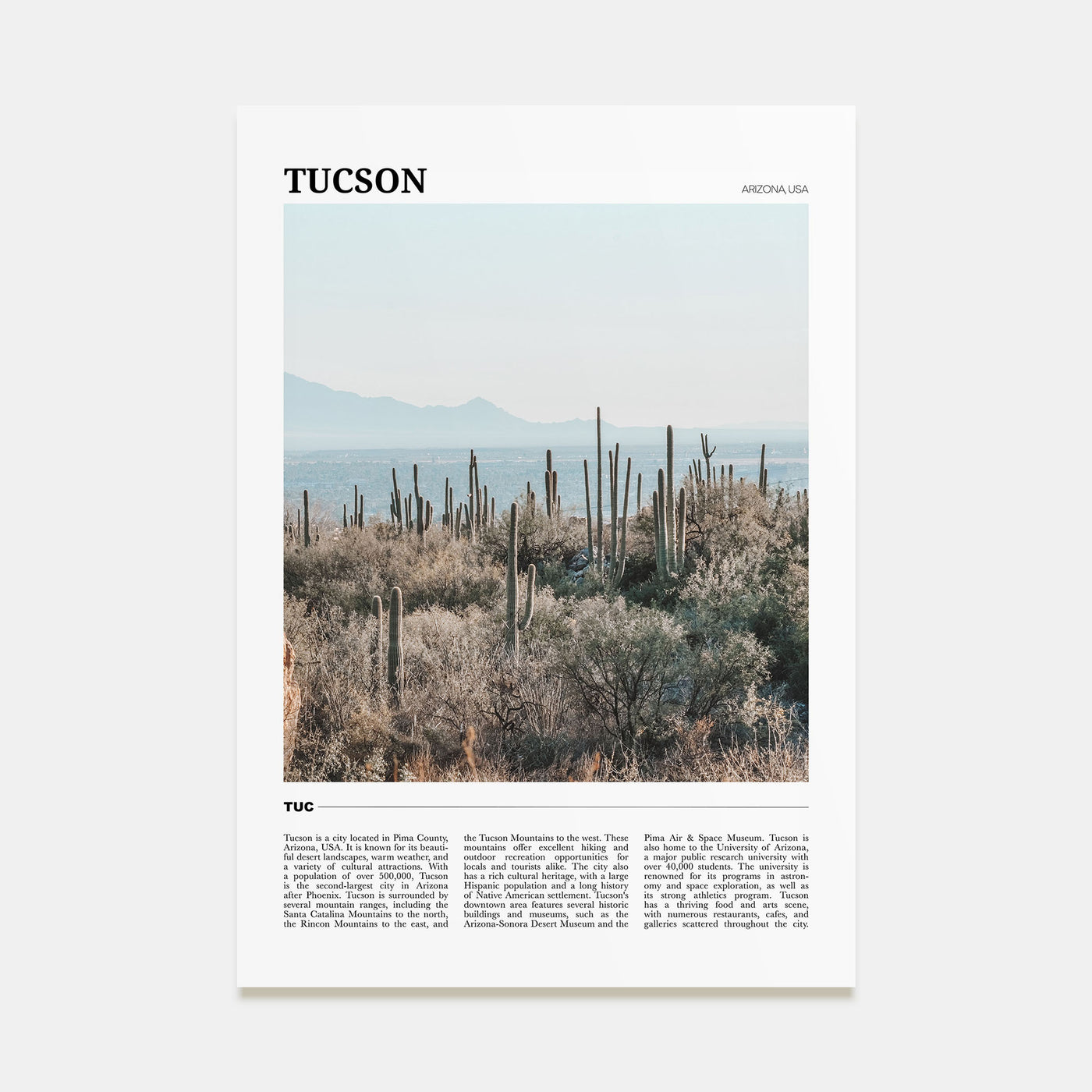 Tucson Travel Color No 1 Poster