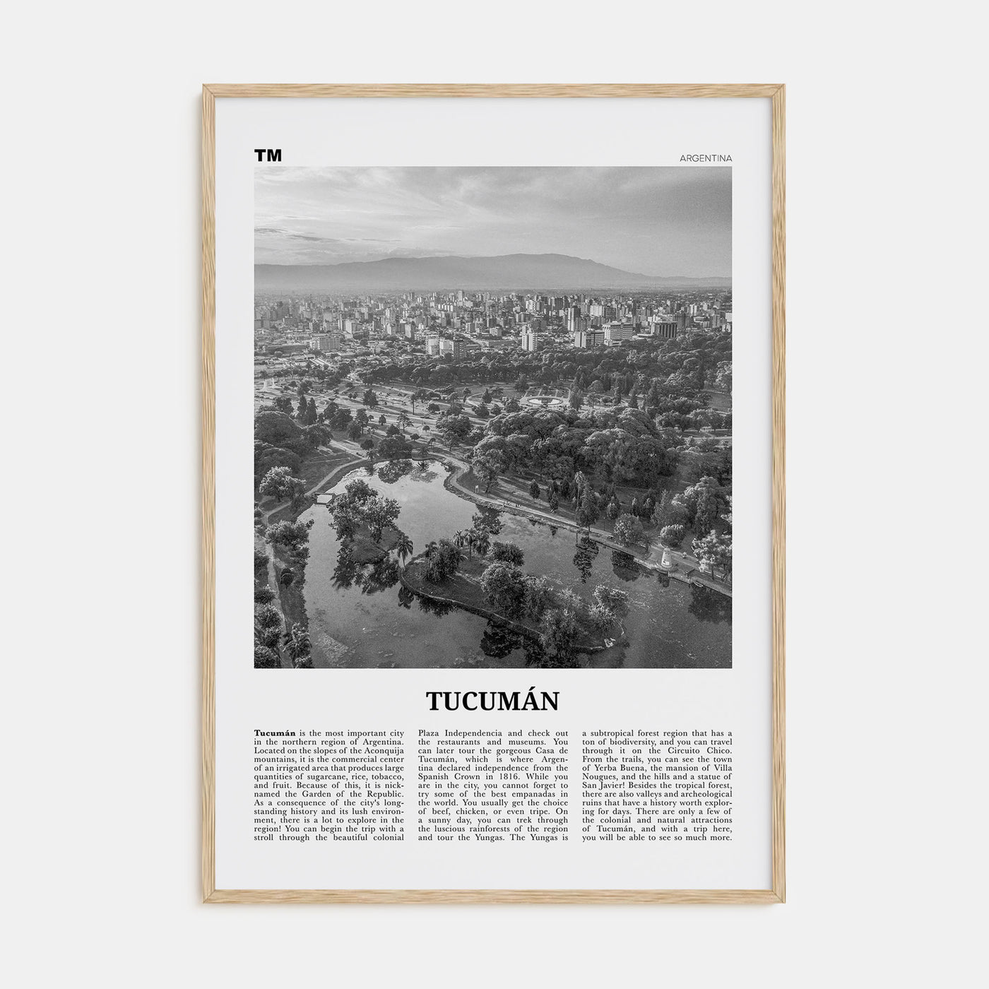 Tucumán Travel B&W Poster