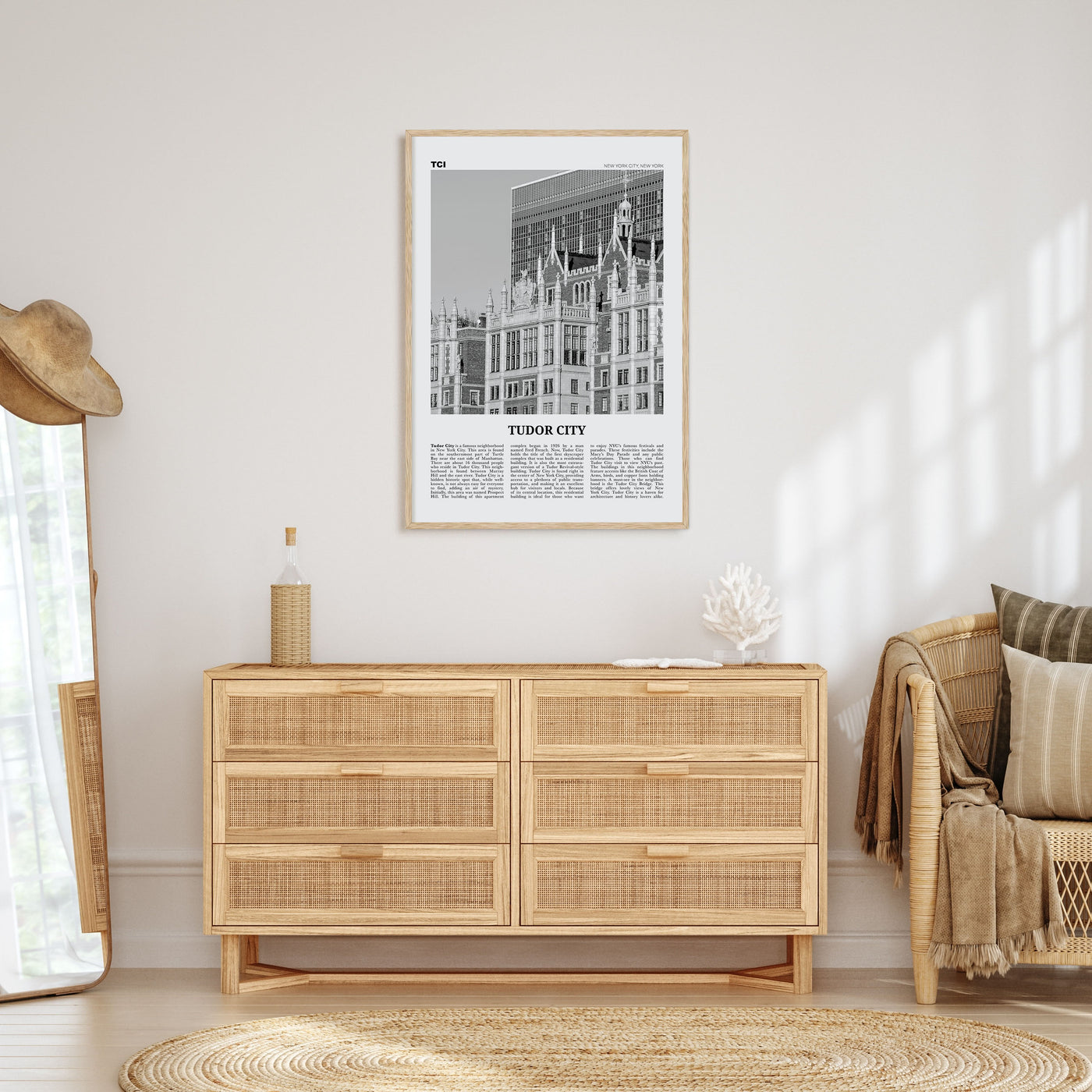 Tudor City Travel B&W Poster