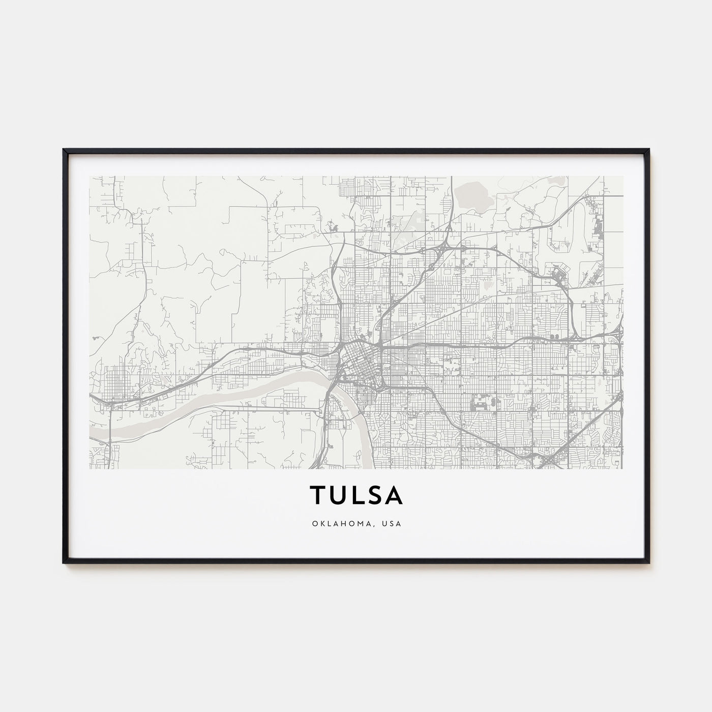 Tulsa Map Landscape Poster