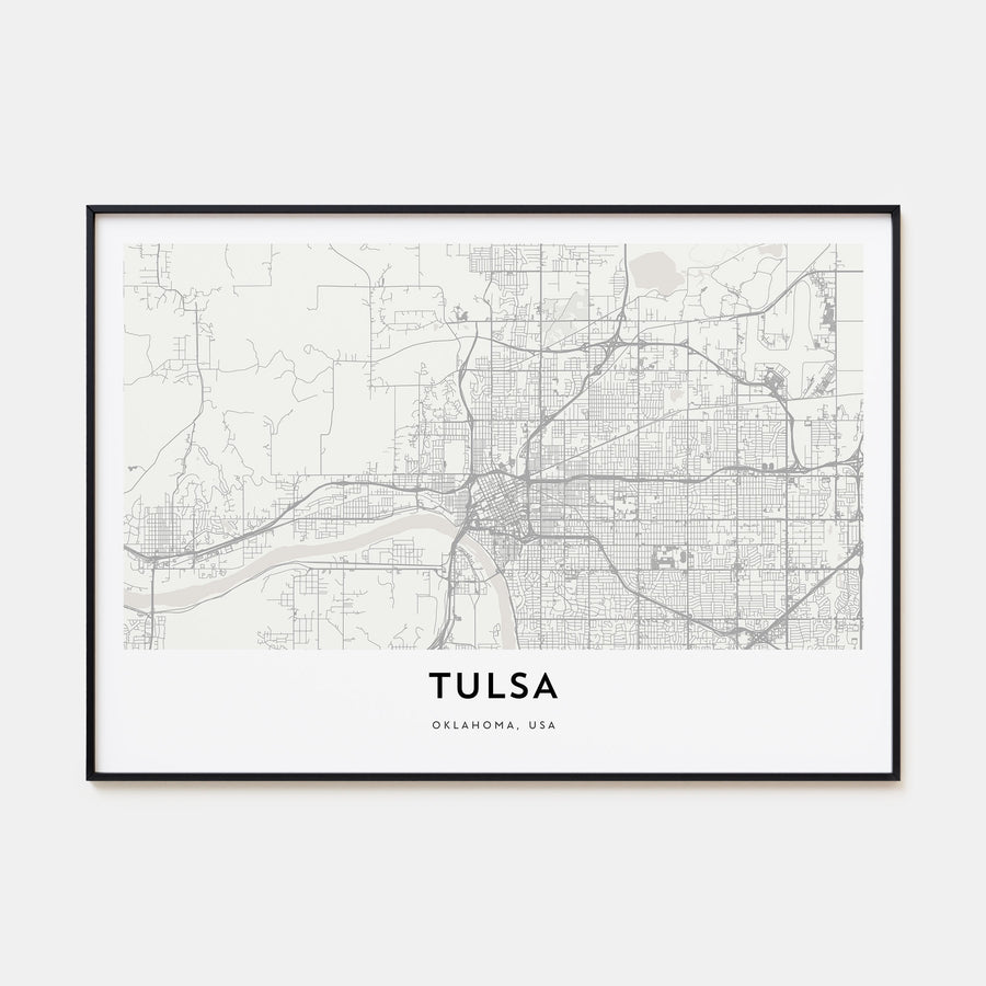 Tulsa Map Landscape Poster