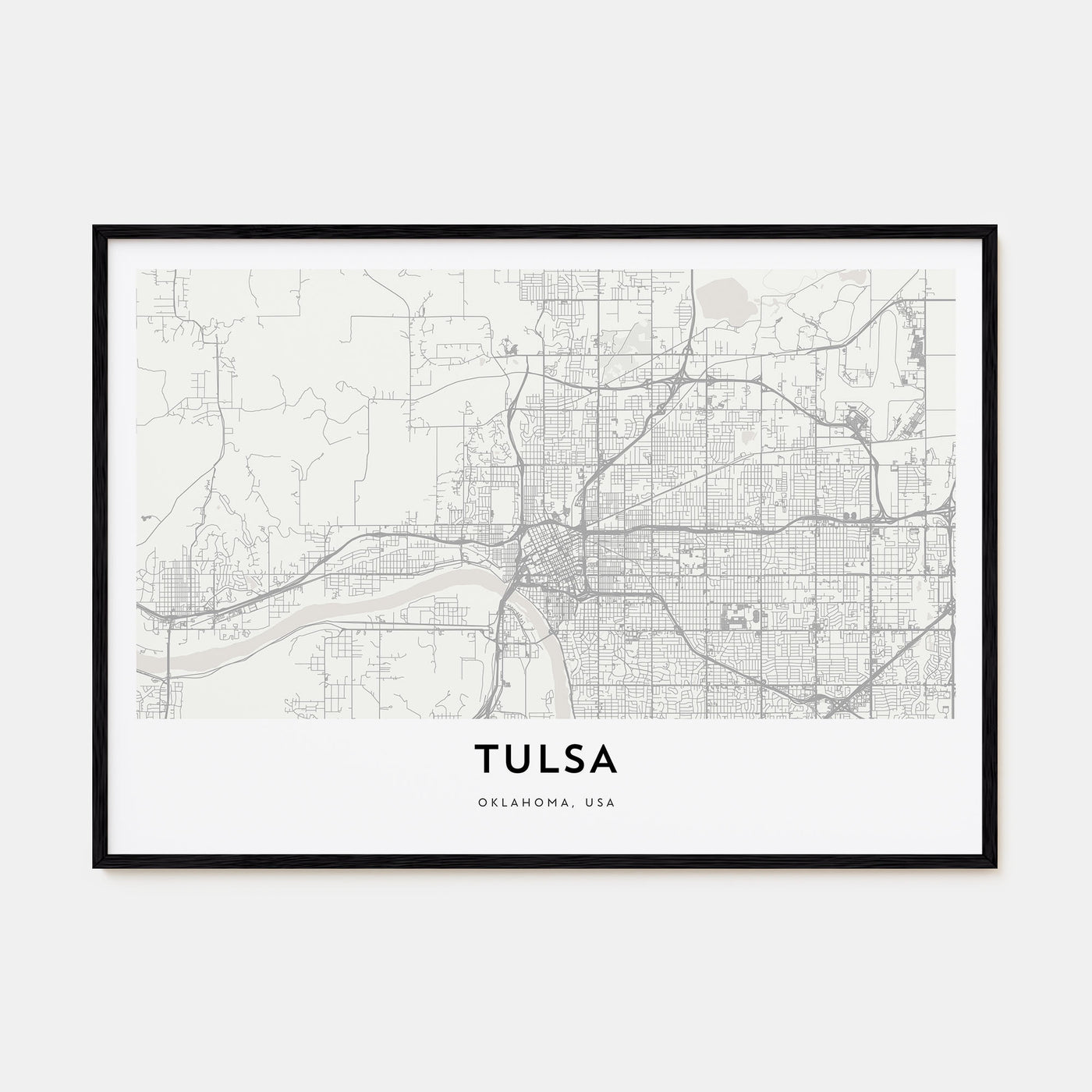 Tulsa Map Landscape Poster