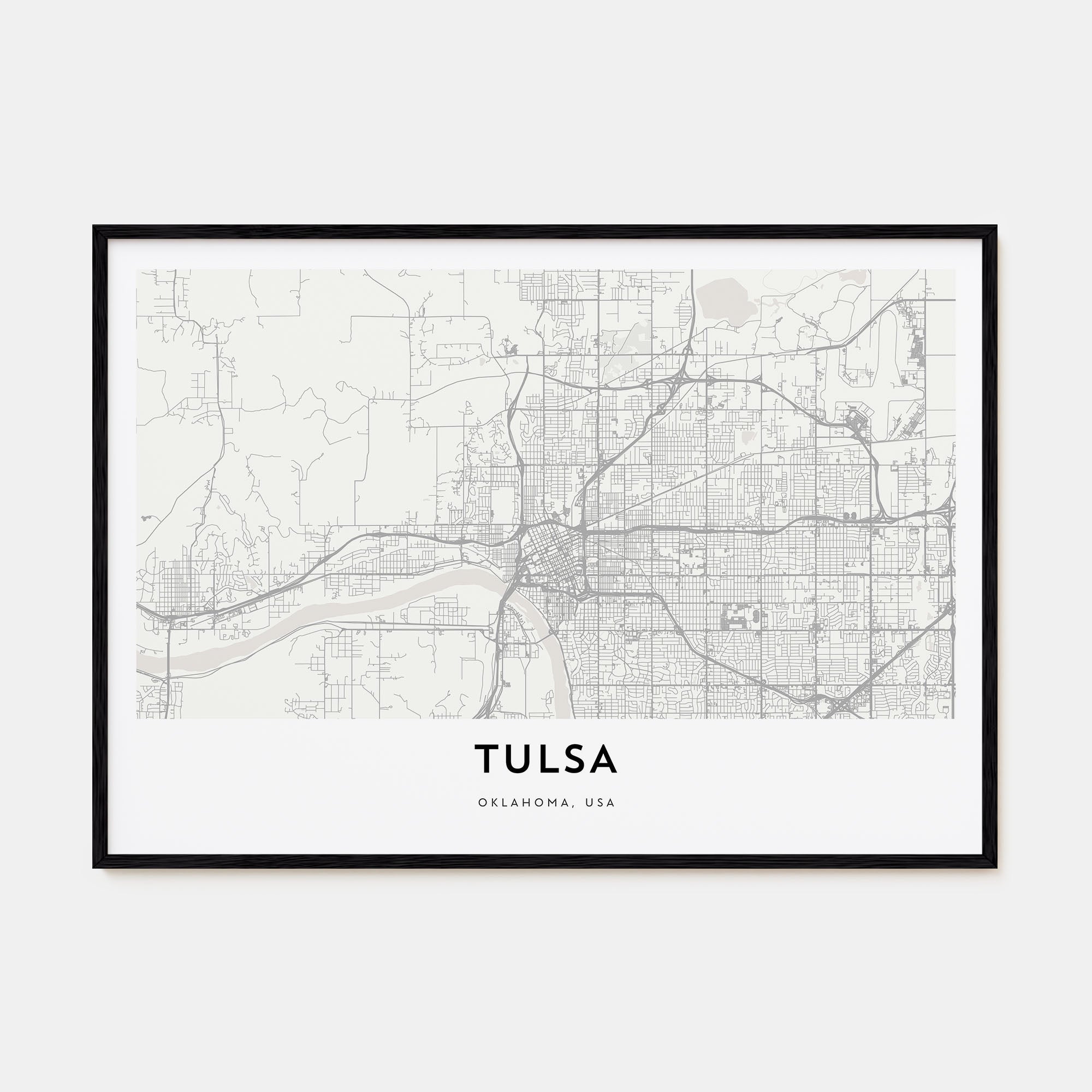 Tulsa Map Landscape Poster