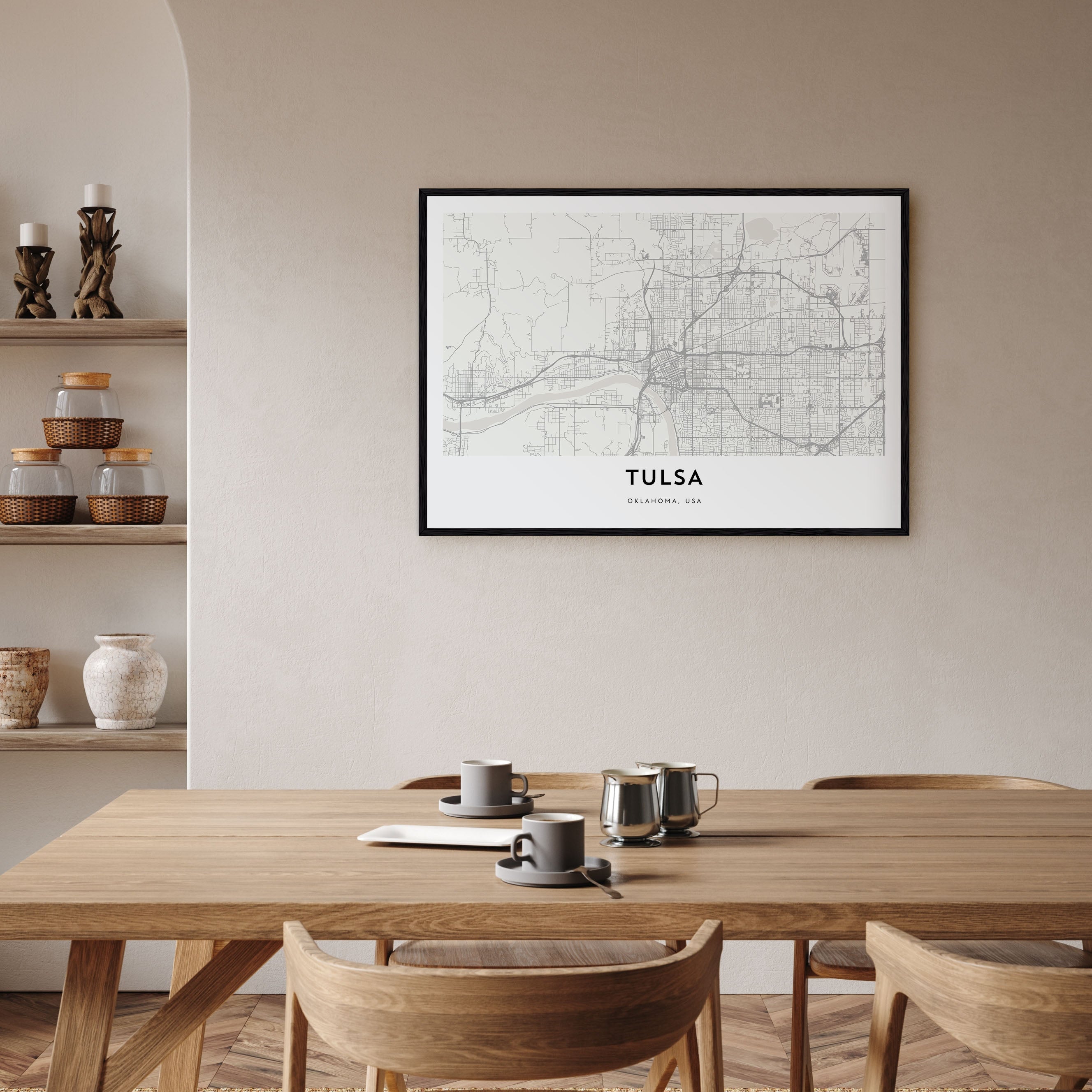 Tulsa Map Landscape Poster