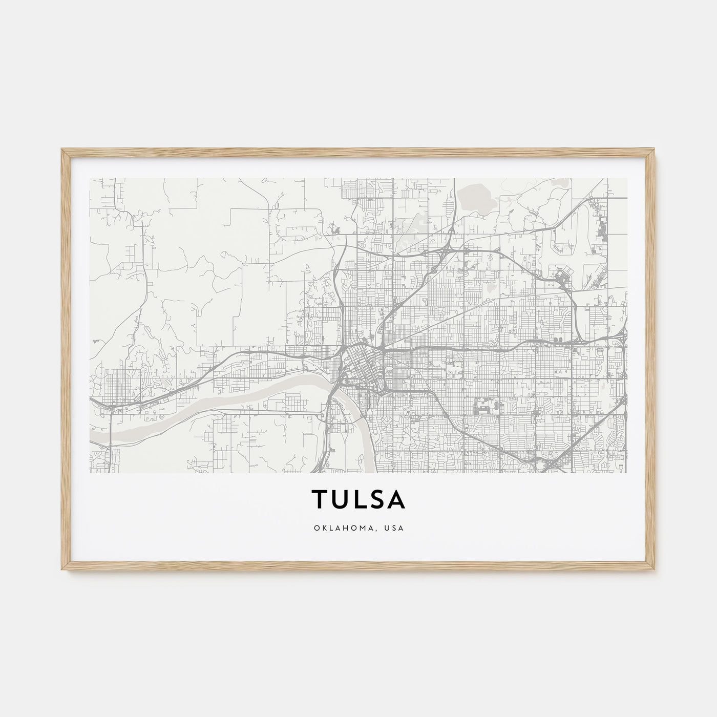 Tulsa Map Landscape Poster