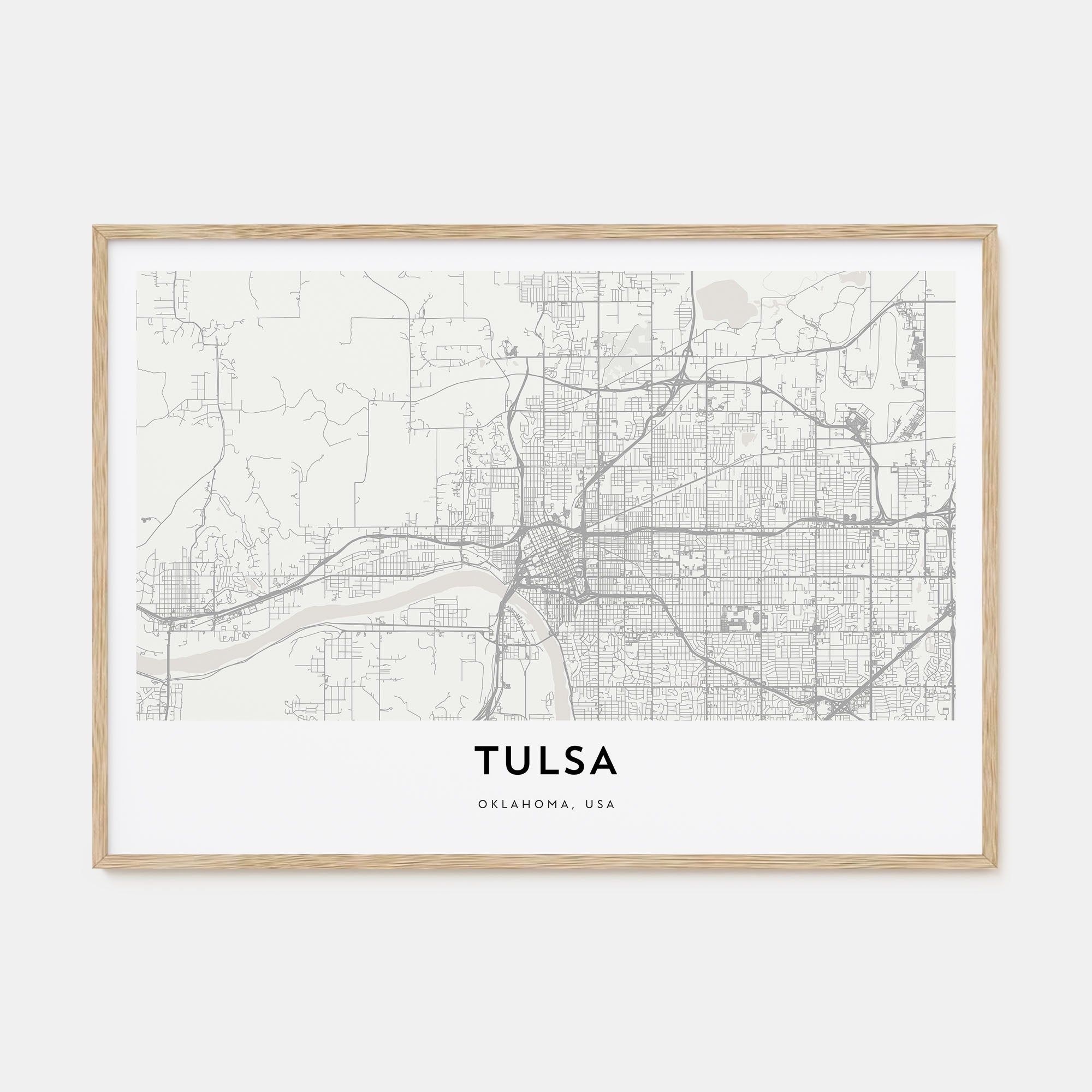 Tulsa Map Landscape Poster