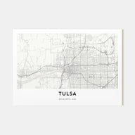 Tulsa Map Landscape Poster