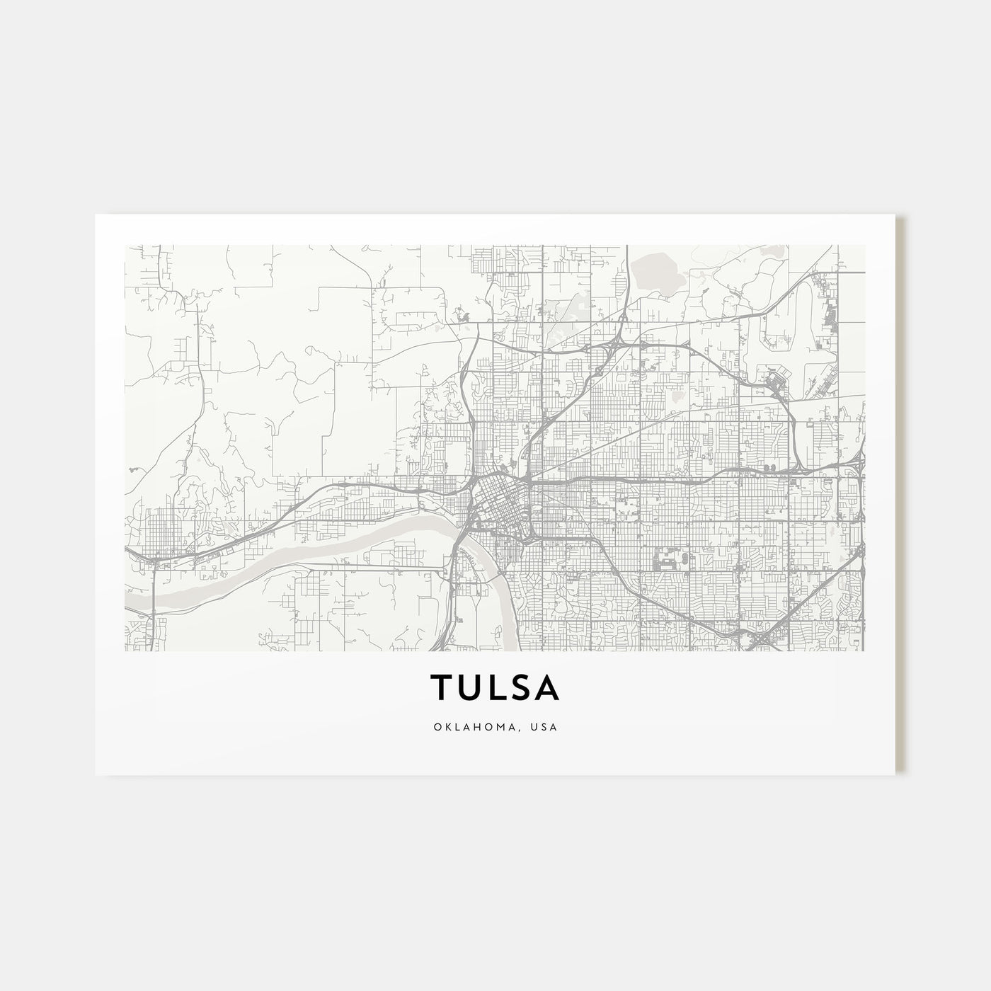 Tulsa Map Landscape Poster