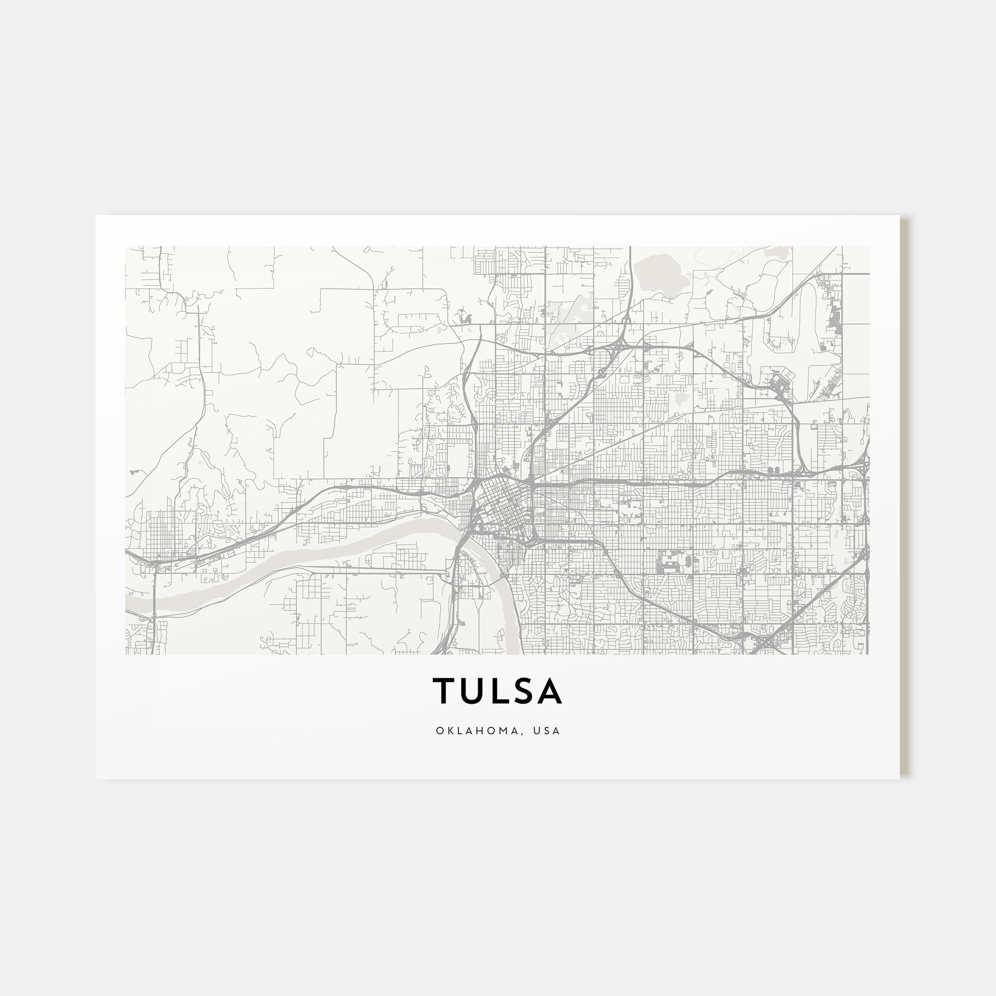 Tulsa Map Landscape Poster