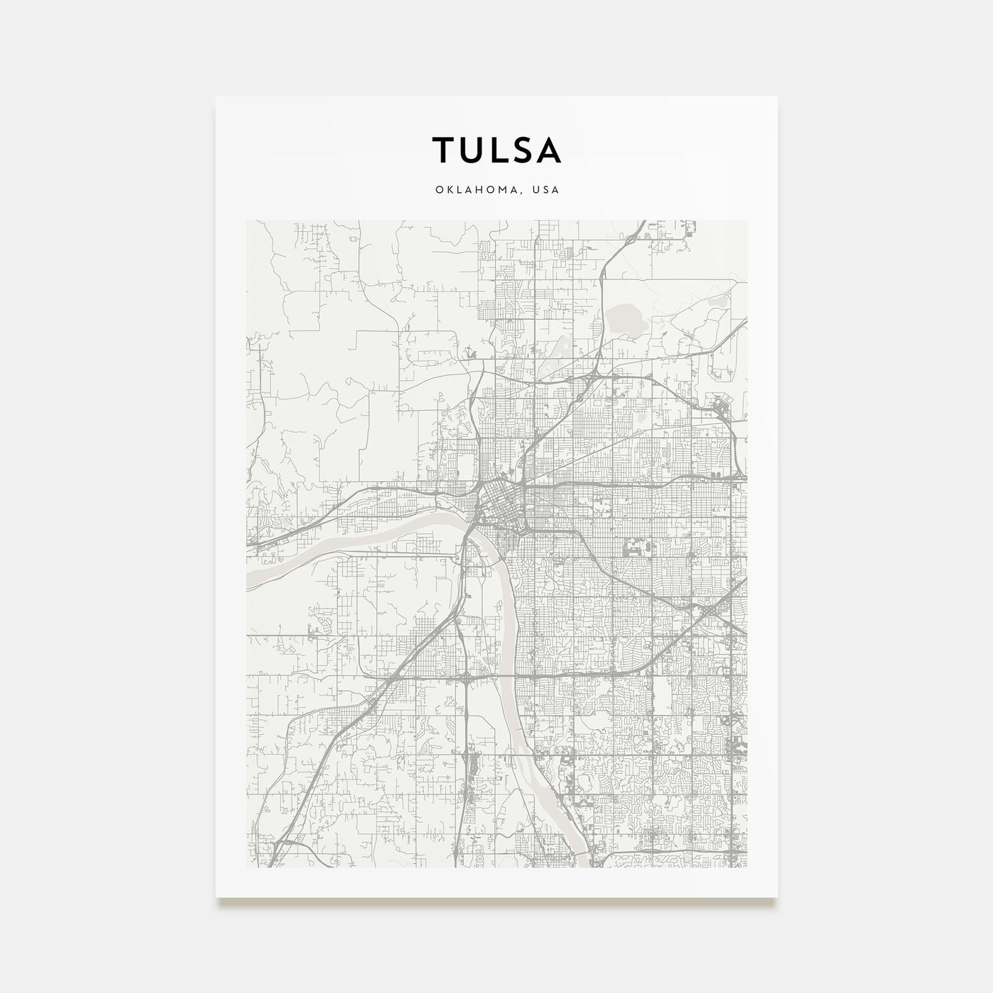 Tulsa Map Portrait Poster