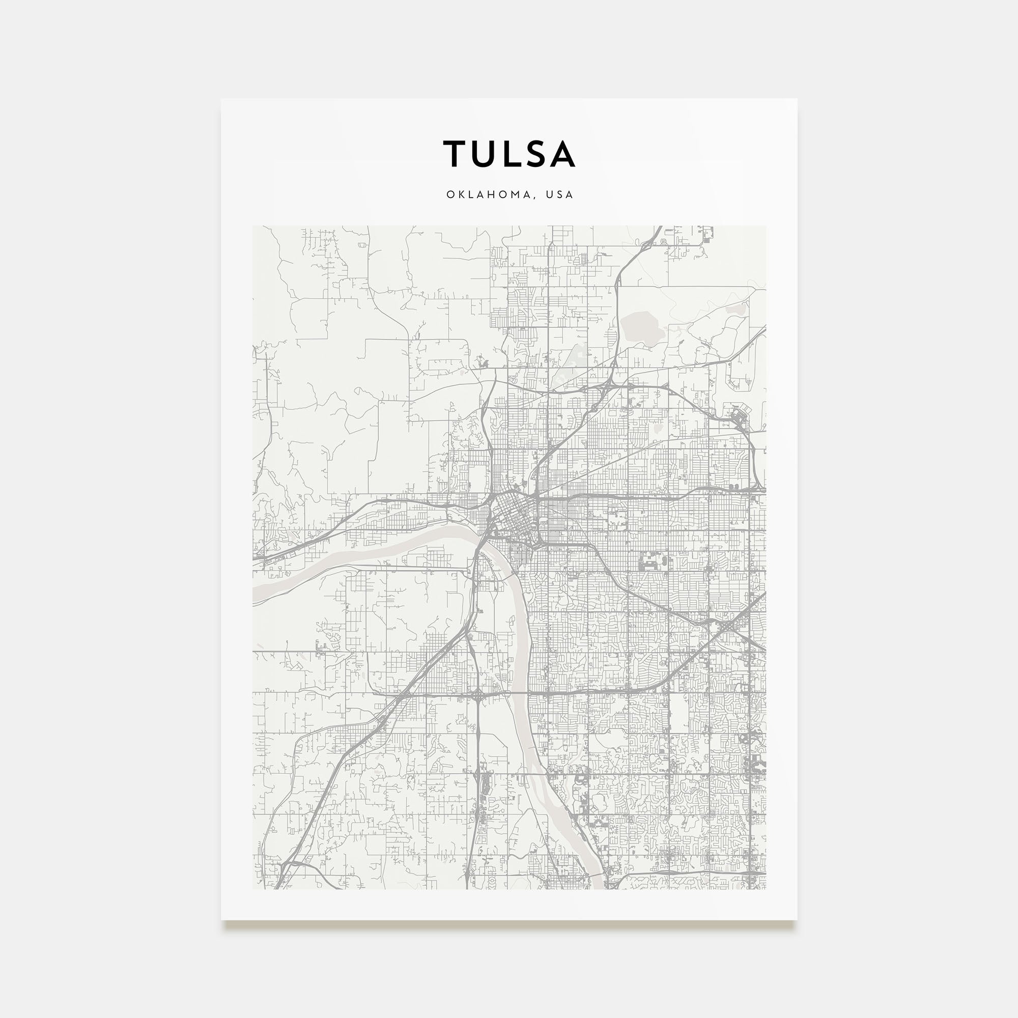 Tulsa Map Portrait Poster