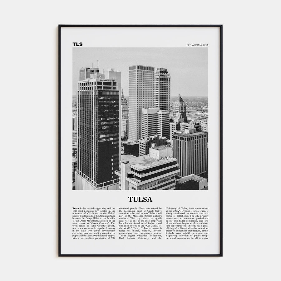 Tulsa Travel B&W Poster